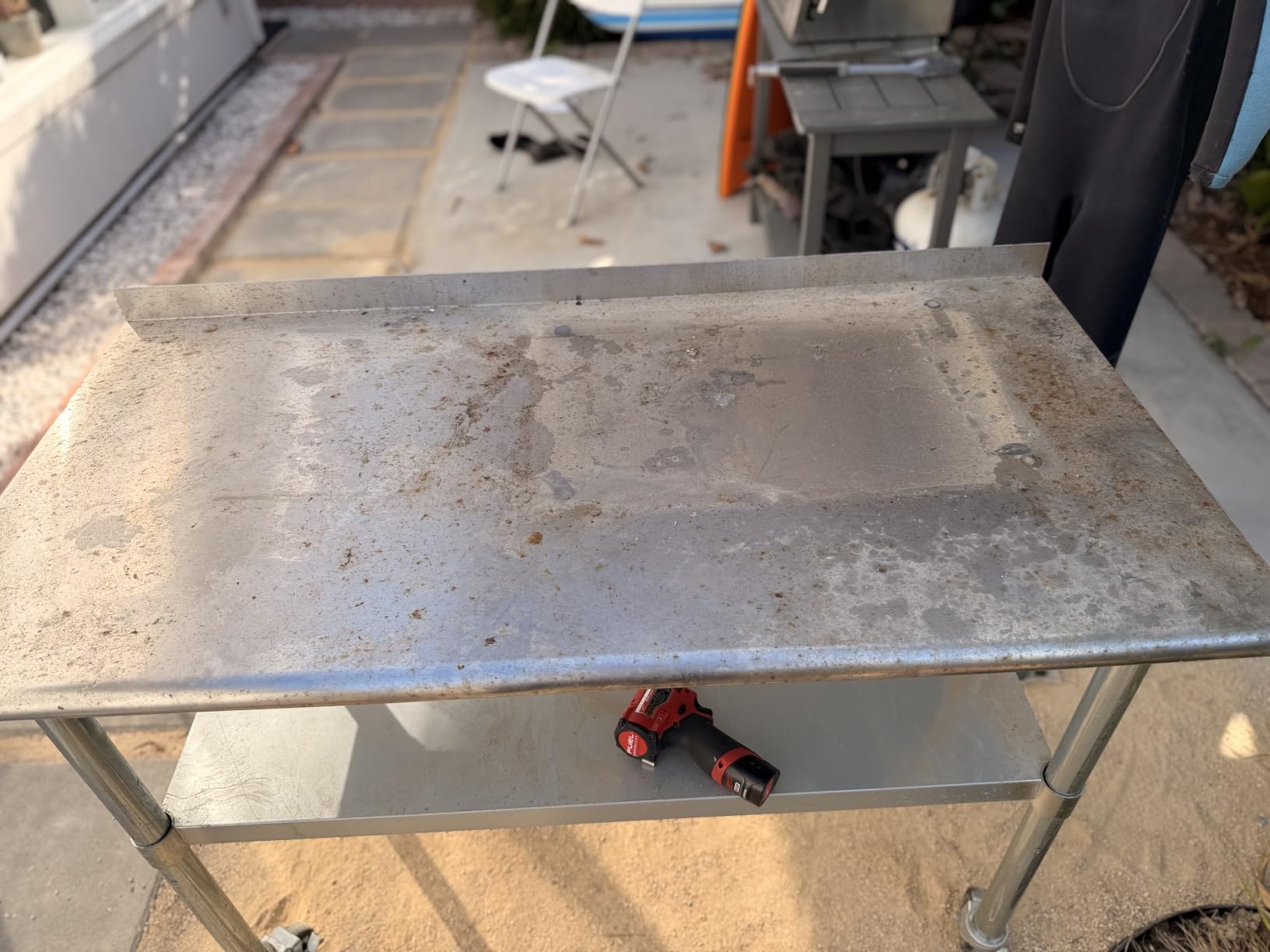 HARDURA Stainless Steel Table with Wheels 24X48 Inches, 2