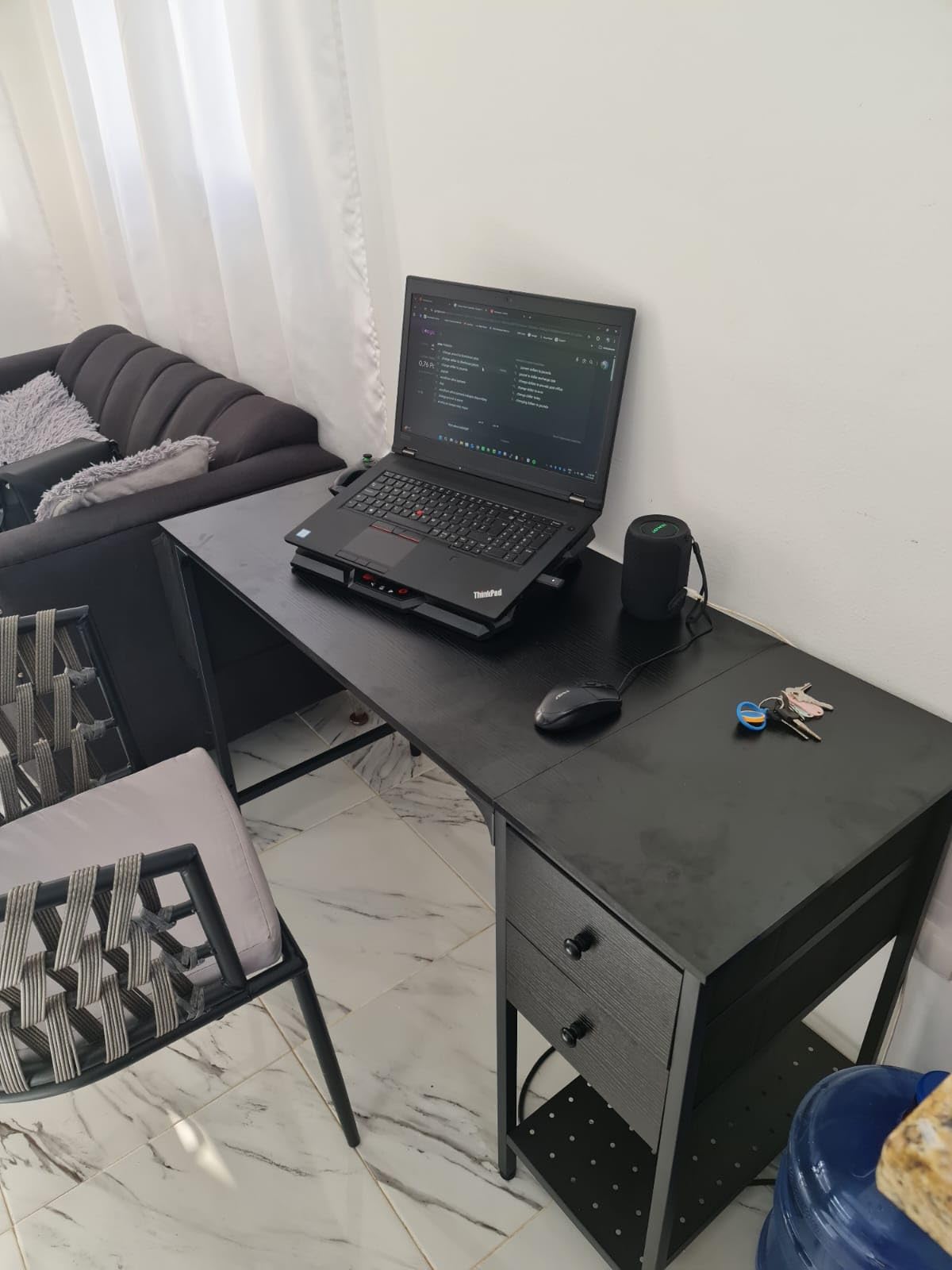 Lufeiya White Small Desk with Drawers - 40 Inch Computer Desk for Small Space Home Office, Modern Simple Study Writing Table PC Desks customer photo 2