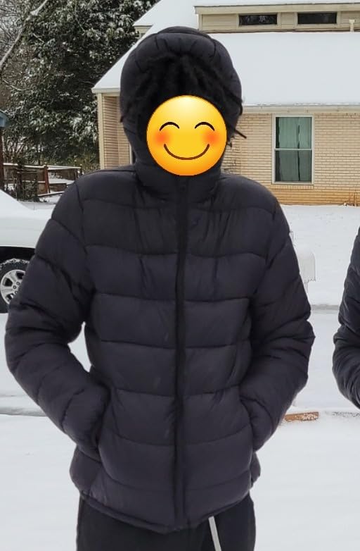 MAGCOMSEN Men's Lightweight Puffer Jacket Hooded Warm Winter Coat Quilted Lined Water-Resistant Full Zip Bubble Jackets customer photo 2