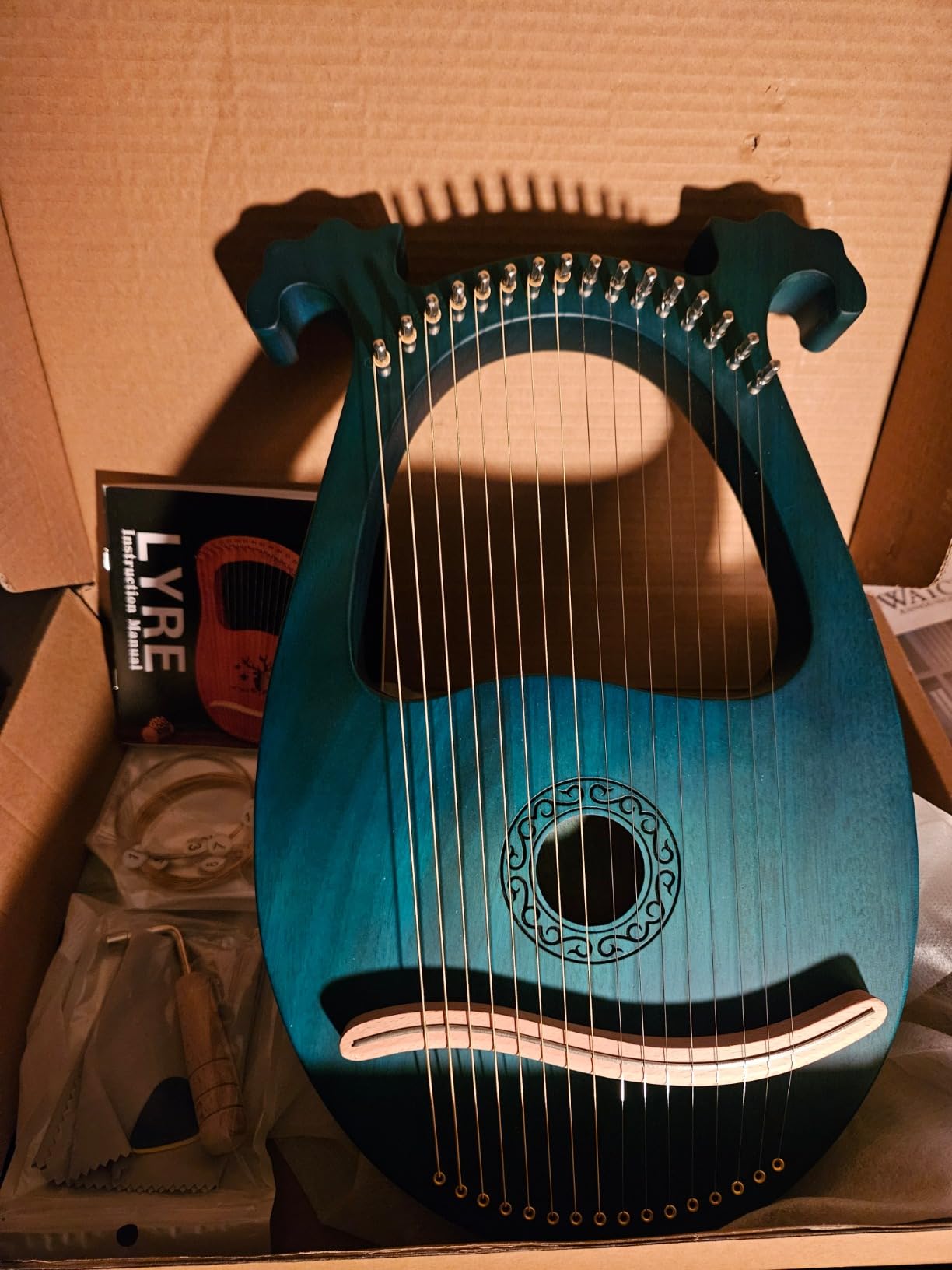 19-String Lyre Harp with Tuning Wrench Harp Instruments, Lyre Harp is Good Choice for Music Lovers, Beginners and Friends customer photo 1