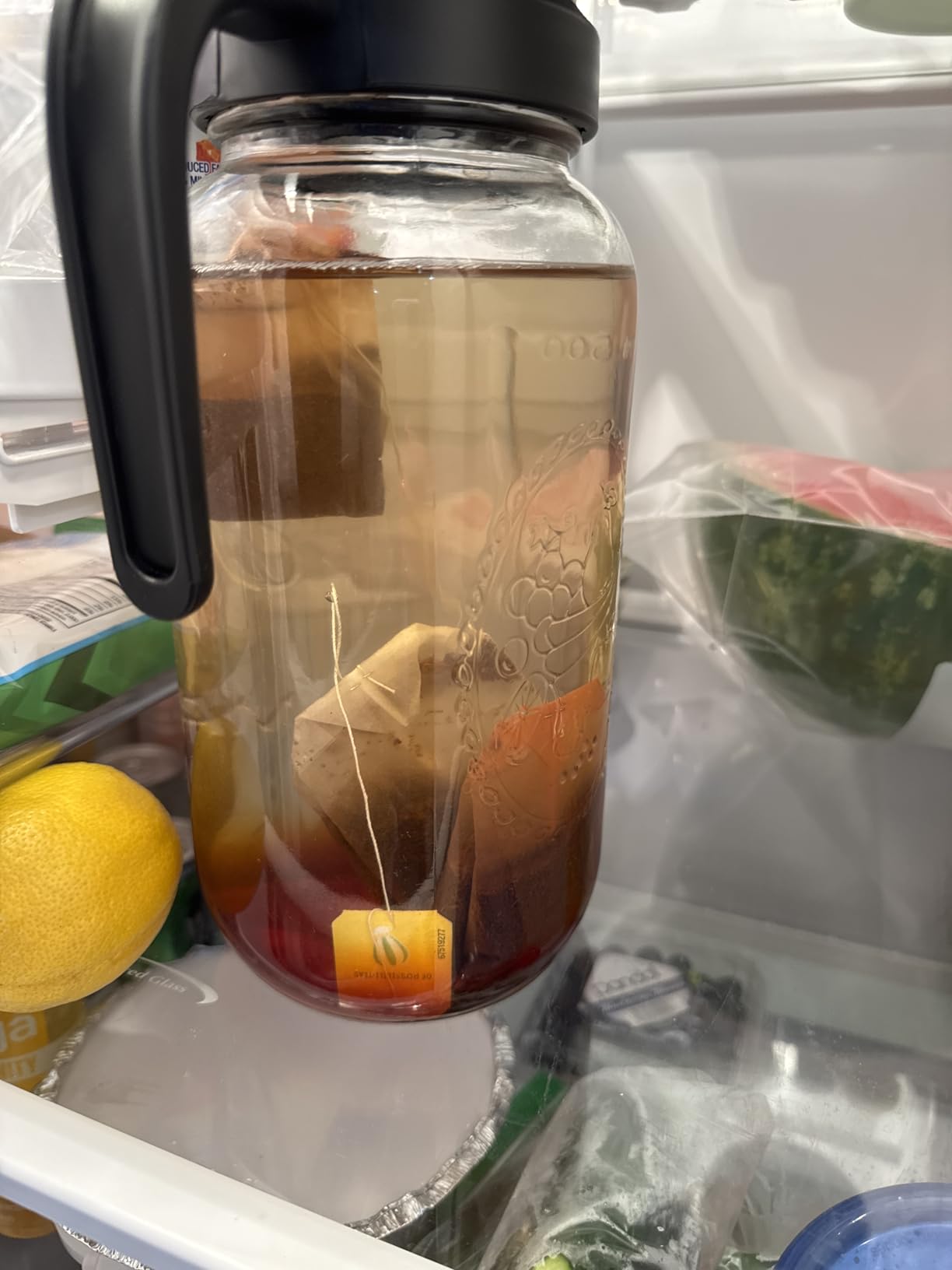 2 Quart Glass Pitcher with Lid - Airtight & Leakproof Mason Jar Pitcher with Filter Lid, Wide Mouth Glass Jar, Heavy Duty Glass Container for Water, Juice, Milk, Tea, Iced Coffee, and Drinks customer photo 2