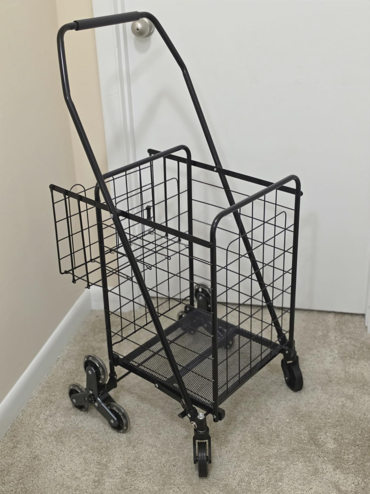 455lbs Shopping Cart for Groceries, Large Heavy Duty Grocery Cart on Wheels | Folding Dual Basket Utility Carts with Waterproof Liner, Shopping Carts for Transport, Laundry, Gift, Luggage customer photo 1