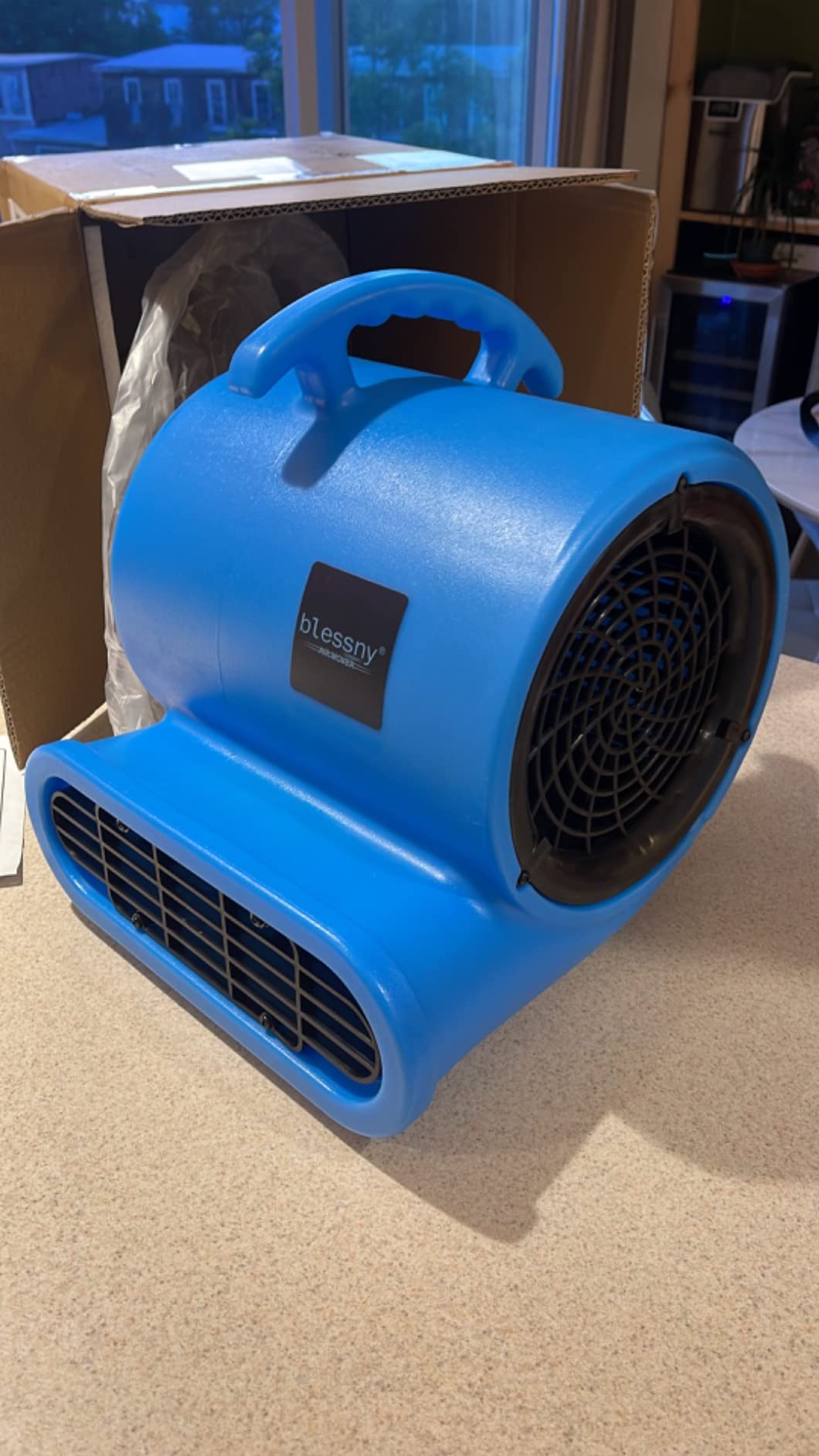 blessny 1/2 HP ETL Listed Carpet Dryer Air Blower Fan for Home Drying | 2600 CFM, 15 Ft Long Cord with 3-Speeds, Portable, Blue customer photo 1