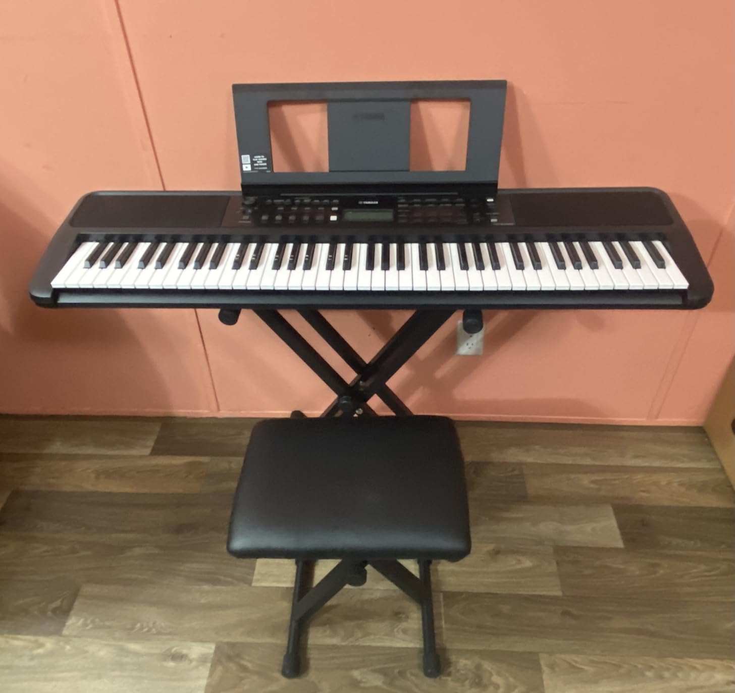 Keyboard Stand & Bench Set, Upgrade Heavy Duty Double-X Keyboard Stand, Adjustable & Portable Digital Piano Stand with Locking Straps customer photo 1