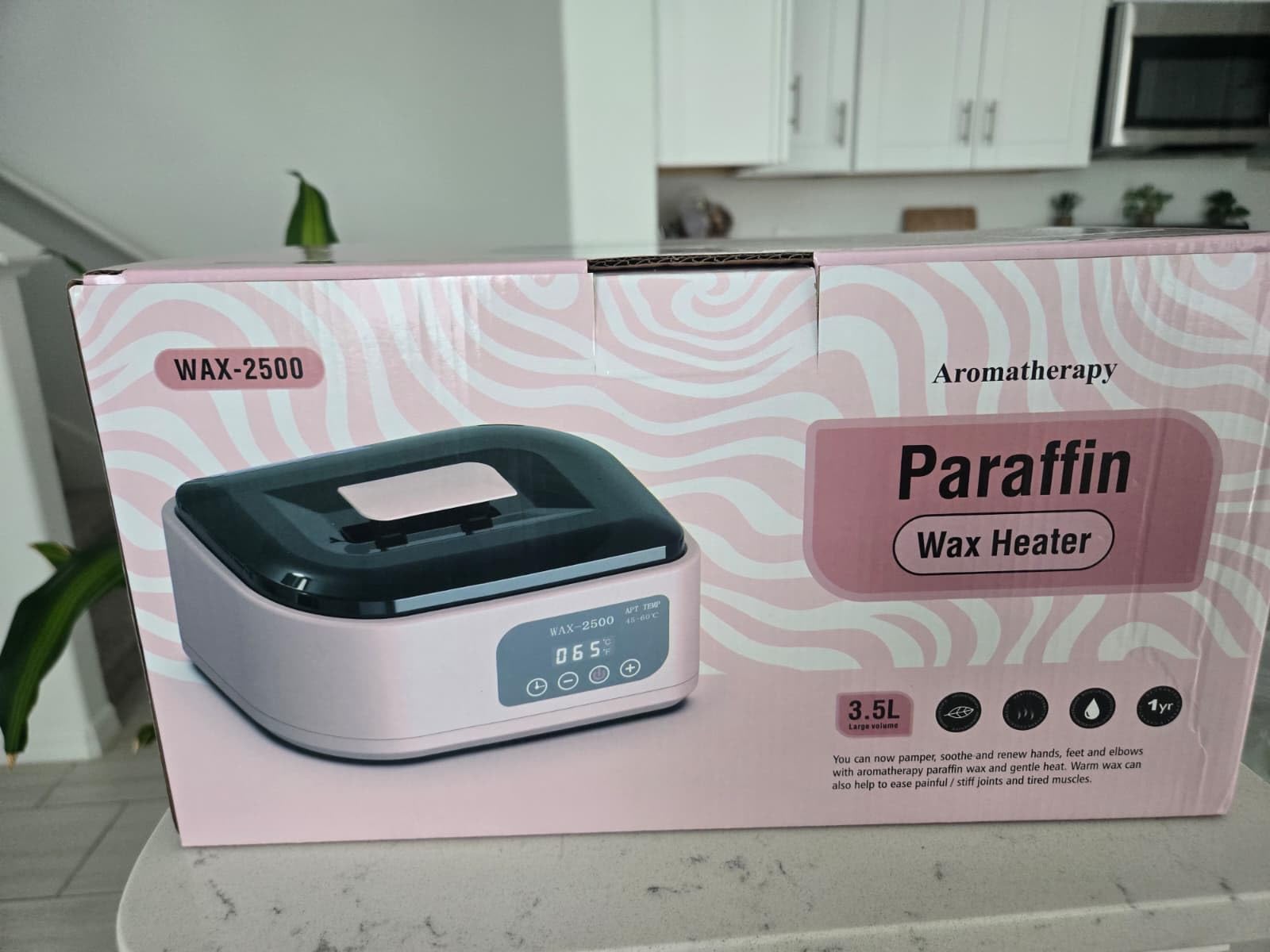 Paraffin Wax Machine for Hand and Feet - Paraffin Wax Warmer Moisturizing Kit Auto-time and Keep Warm Paraffin Hand Wax Machine for Arthritis (Pink) customer photo 1