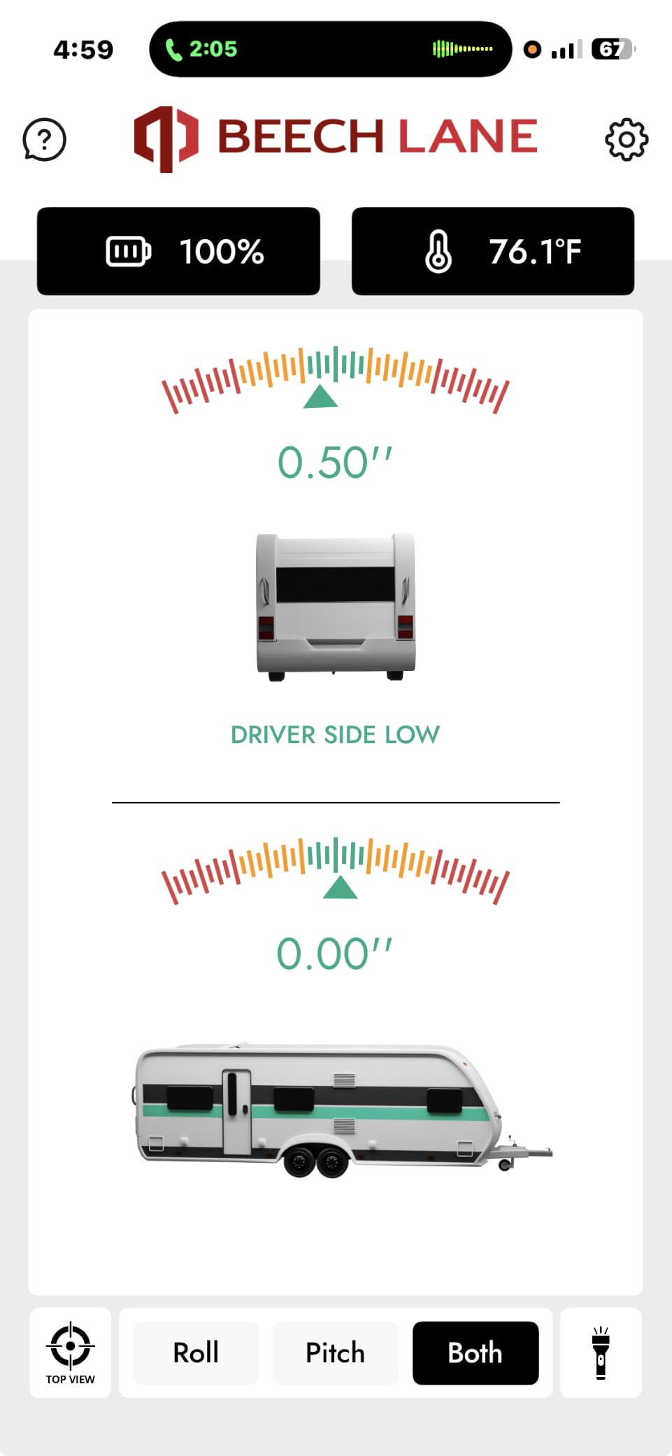 Beech Lane Wireless RV Leveling System, Made in the USA, User-Friendly Phone App With Real-Time Precise Leveling Measurements, Advanced Wireless Camper Leveler, Included AA Batteries, Patented customer photo 2