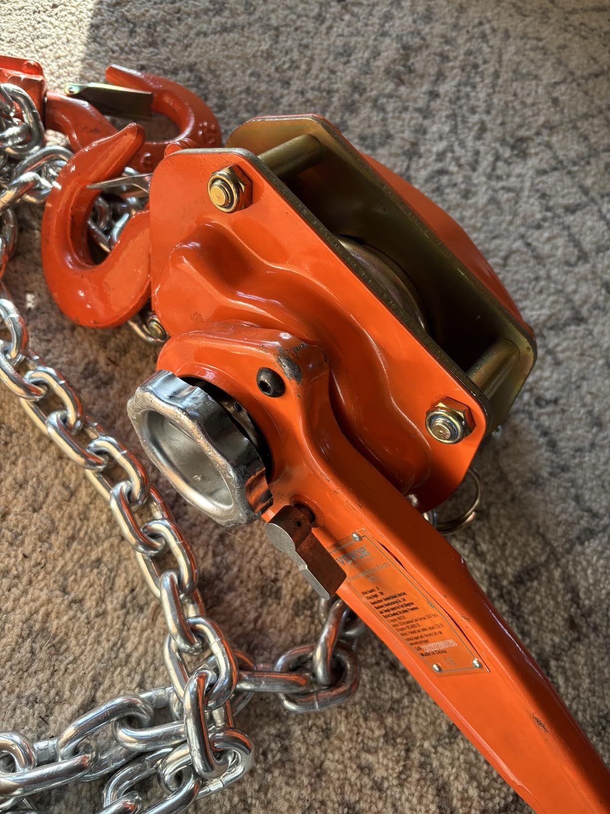 VEVOR Manual Lever Chain Hoist, 3 Ton 6600 lbs Capacity 10 FT Come Along, G80 Galvanized Carbon Steel with Weston Double-Pawl Brake, Auto Chain Leading & 360° Rotation Hook, for Garage Factory Dock customer photo 2