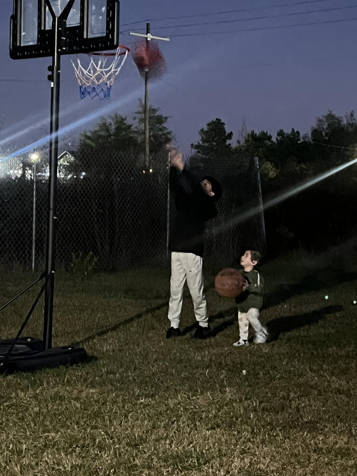 Yohood Basketball Hoop Outdoor 10ft Adjustable, Portable Basketball Hoop Goal System for Kids Youth and Adults in Backyard/Driveway/Indoor, 44 Inch Shatterproof Backboard and Larger Base customer photo 2