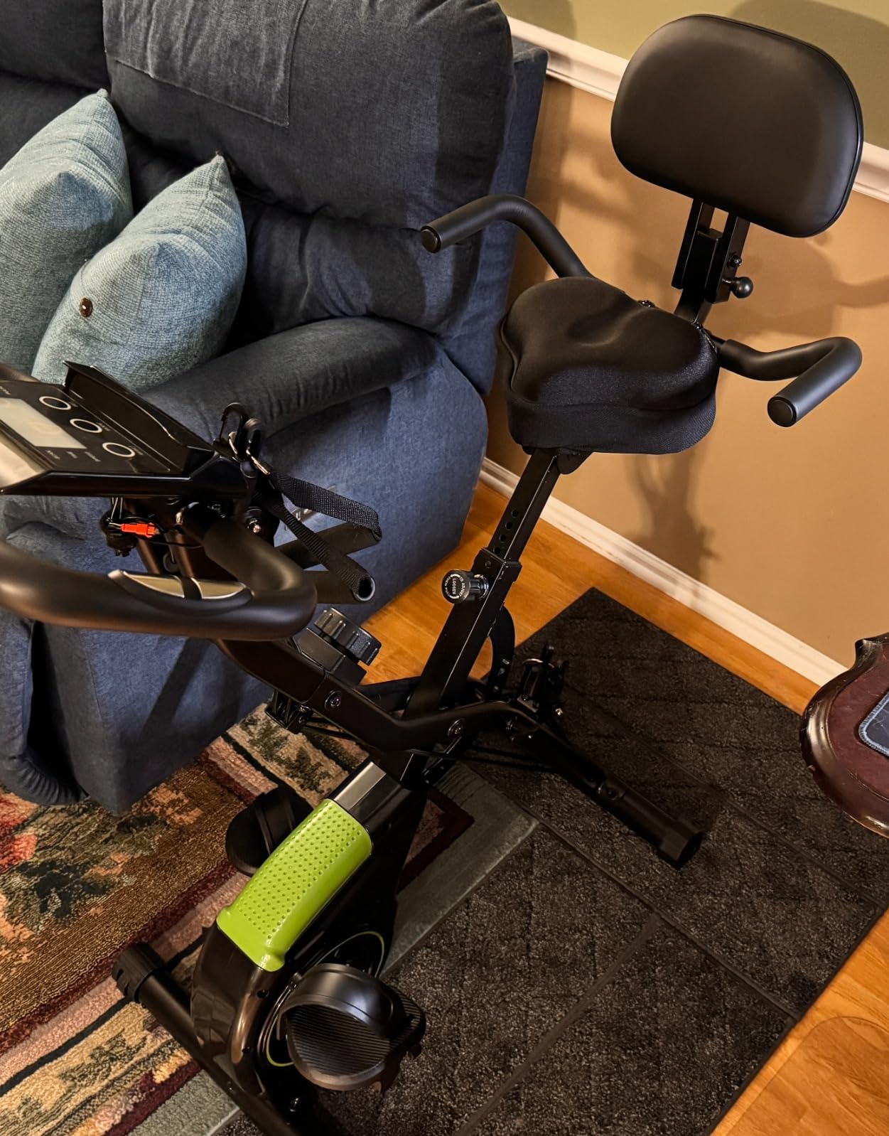 Caromix Folding Exercise Bike, 5 in 1 Stationary Bike with 16-Level Adjustable Magnetic Resistance, 330LB Capacity Indoor Workout Bike, Foldable Exercise Bike for Seniors and Adult customer photo 1