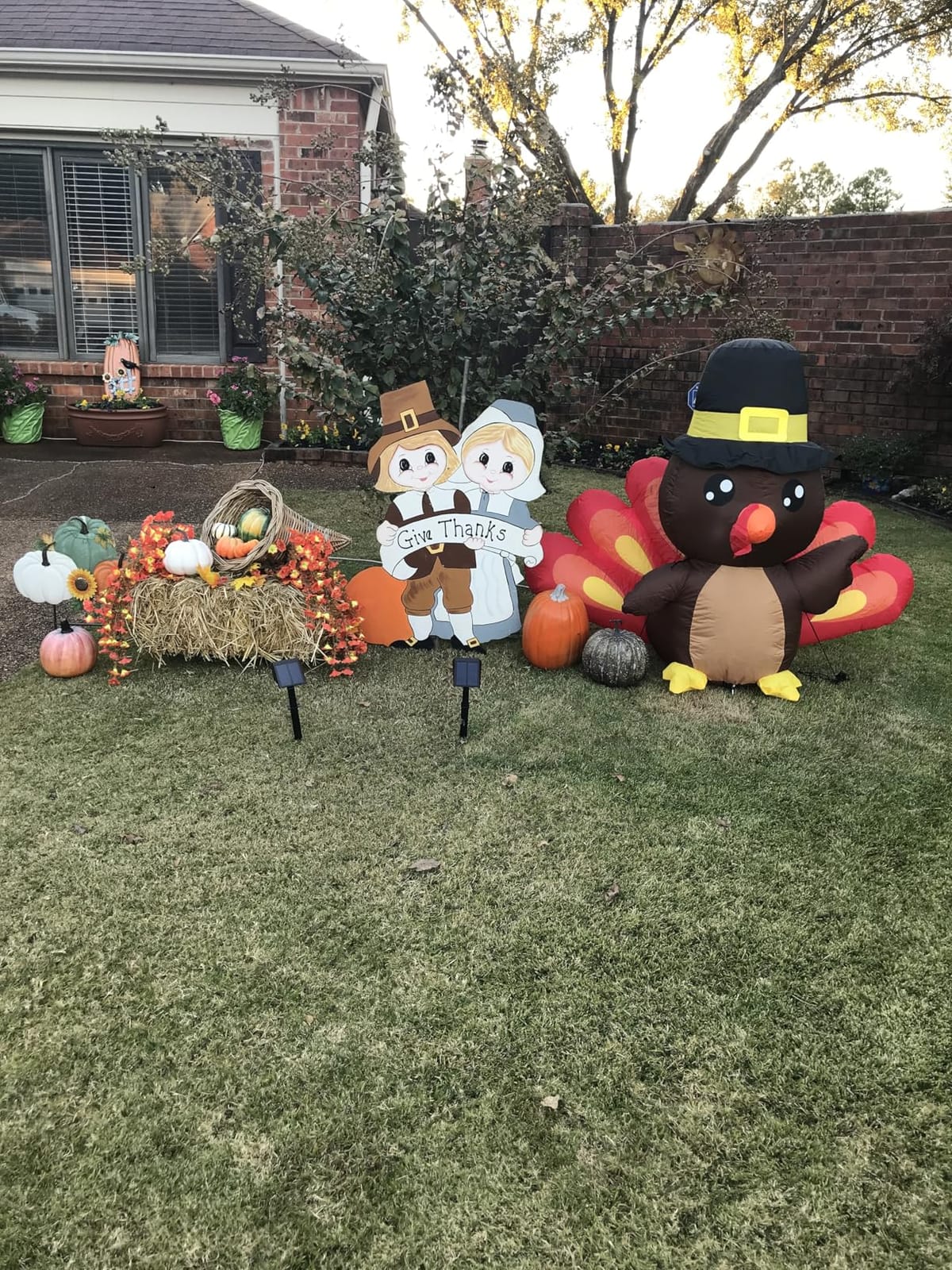 4FT Thanksgiving Turkey Baby Inflatables Outdoor Decorations | Built-in LED lights, blow-up decoration for Thanksgiving parties, yards, gardens, and lawns customer photo 1