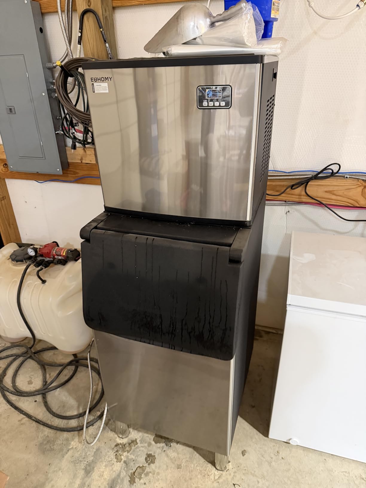 EUHOMY Commercial Ice Maker Machine 400Lbs/24H, ETL Approval, Industrial Ice Machine, 250Lbs Storage, Ice Ready in 11-20min, Stainless Steel Ice Maker for Bar/Cafe/Restaurant/Business customer photo 1