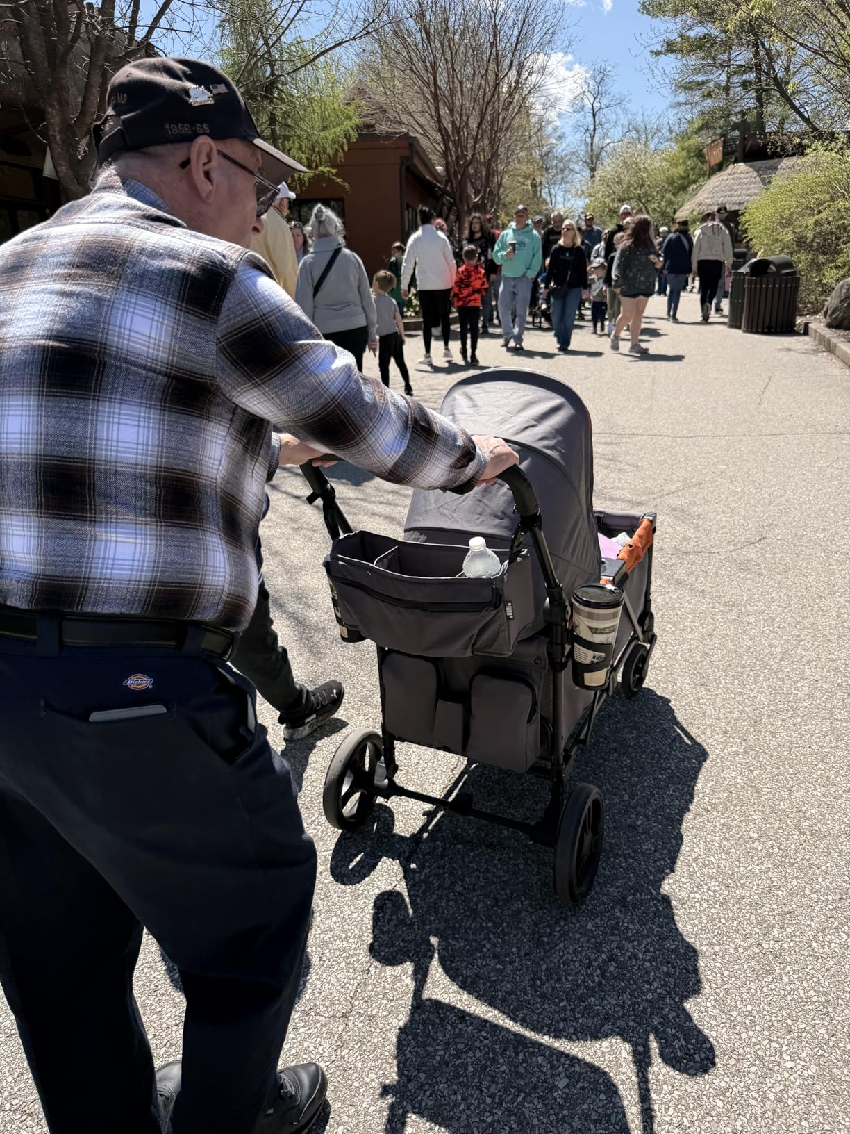 Jeep Sport All-Terrain Stroller Wagon by Delta Children - Includes Canopy, Parent Organizer, Adjustable Handlebar, Snack Tray & Cup Holders, Grey/Bonfire customer photo 2