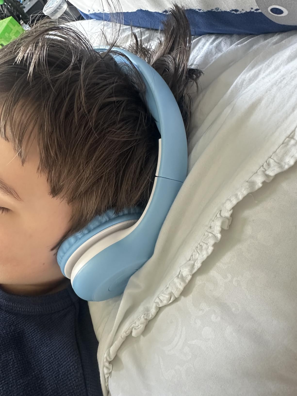 EarFun K2 Kids Bluetooth Headphones for School, Kids Headphones with Mic | Volume Limited, 60H Playtime, Built-in Mic, Stereo Sound, Foldable Over-Ear Headphones for Kids/Toddler/Travel/Tablet, Blue customer photo 1