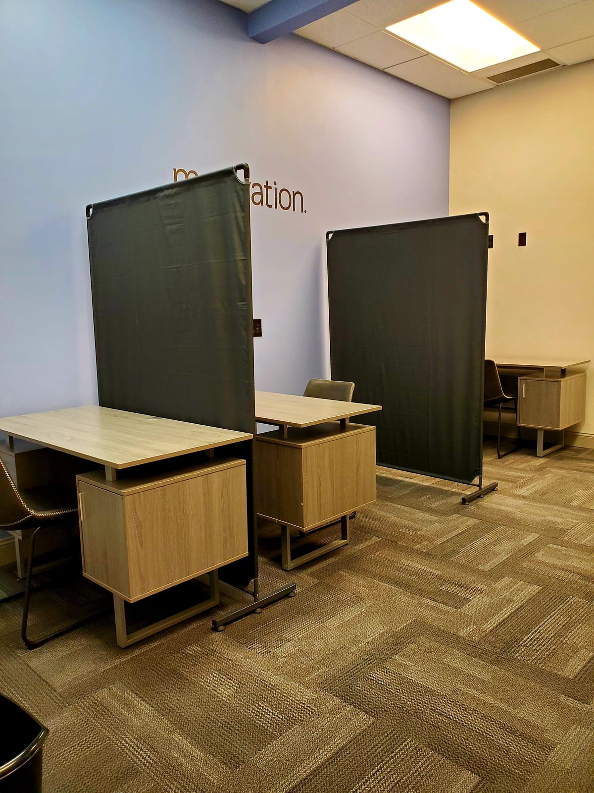 Rolling Room Divider with Wheels, Portable Privacy Screen Partition Wall, Freestanding Office Divider Panel, Non-See-Through Fabric, Locking Casters for Office Home Classroom Clinic, 50