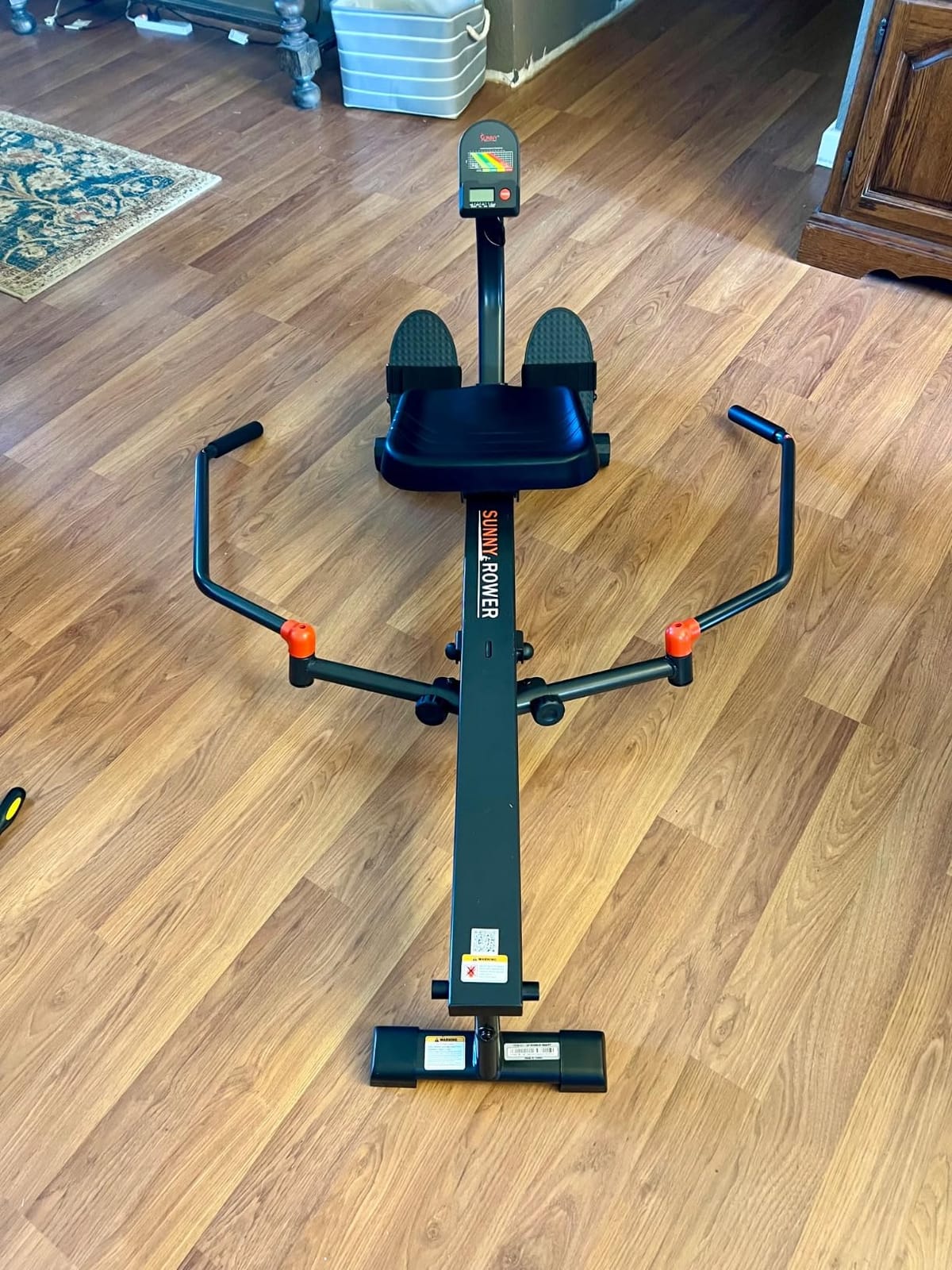 Sunny Health & Fitness Smart Full Motion Rower | 12 Resistance Levels, Dual-Arm Design, SunnyFit App, 400 LB Capacity, Optional Back-Assist Core Trainer customer photo 2
