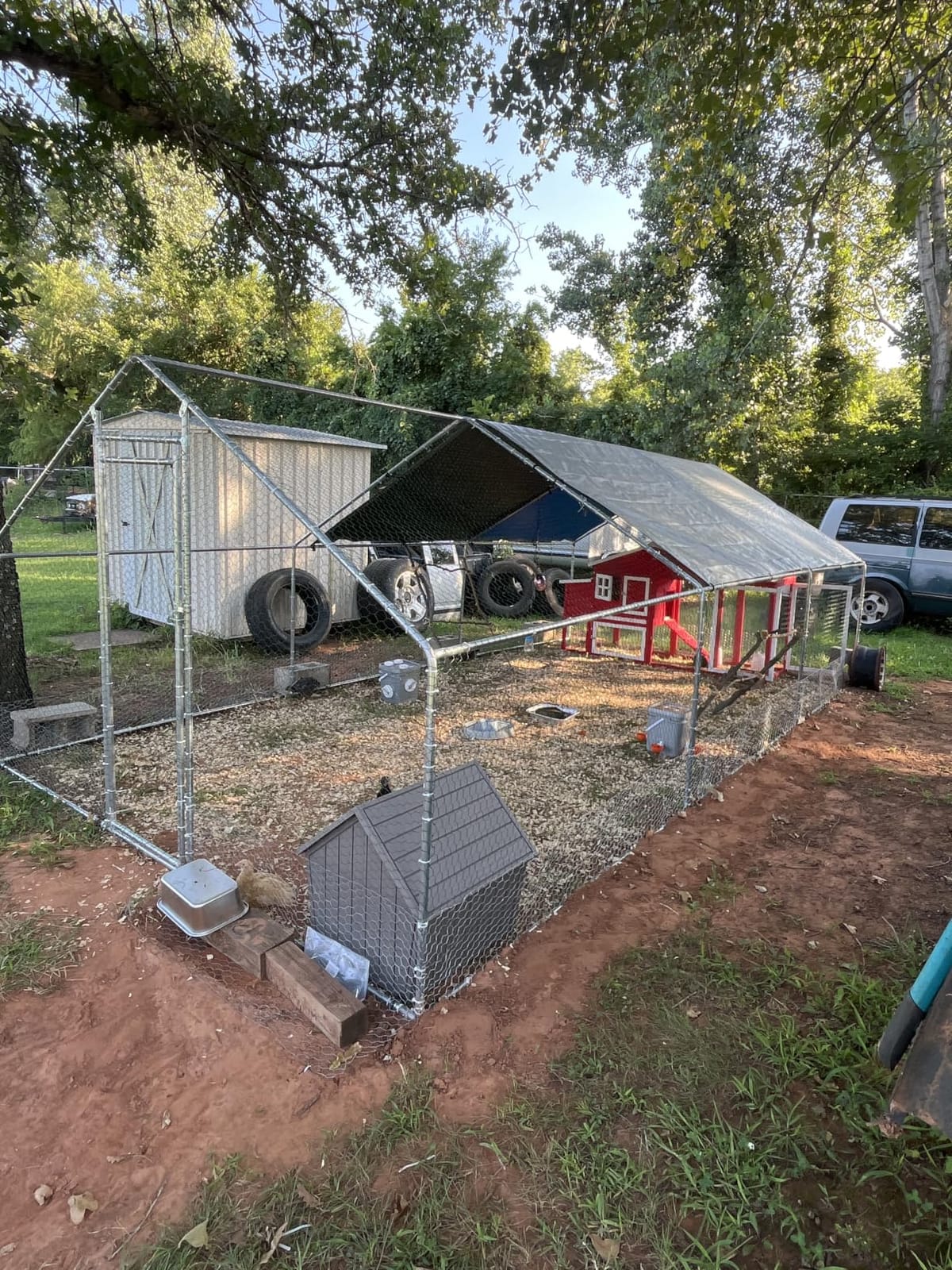 HITTITE Large Metal Chicken Coop with Run, 12.8 x 9.84 x 6.56 ft Walk in Poultry Cage Chicken Run Pen, Outdoor Chicken Runs for Yard with Waterproof & Anti-UV Cover customer photo 1