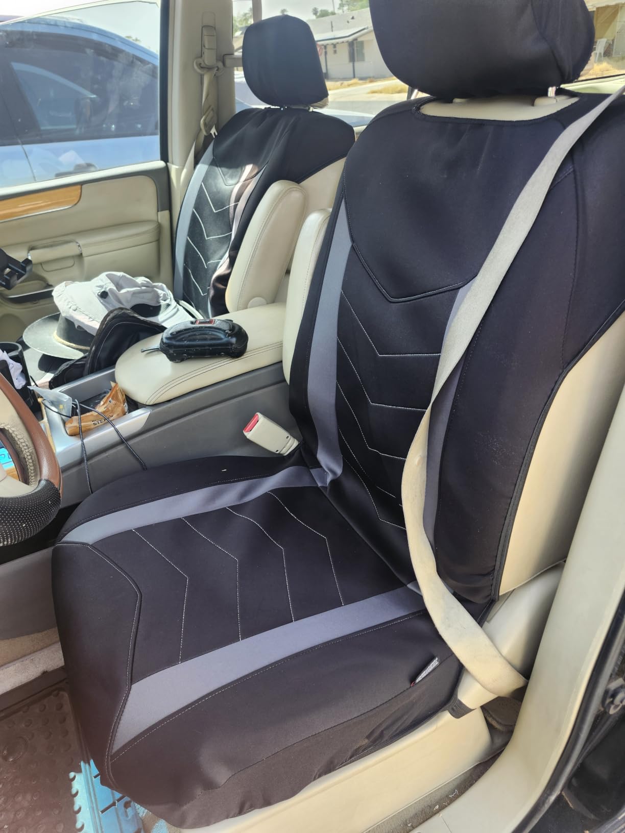 Motor Trend SpillGuard 2 Black Seat Covers for Cars & Seat Covers for Trucks - Neoprene Lining Waterproof Car Seat Covers Front Seats Only - SUV Seat Covers Protector customer photo 2