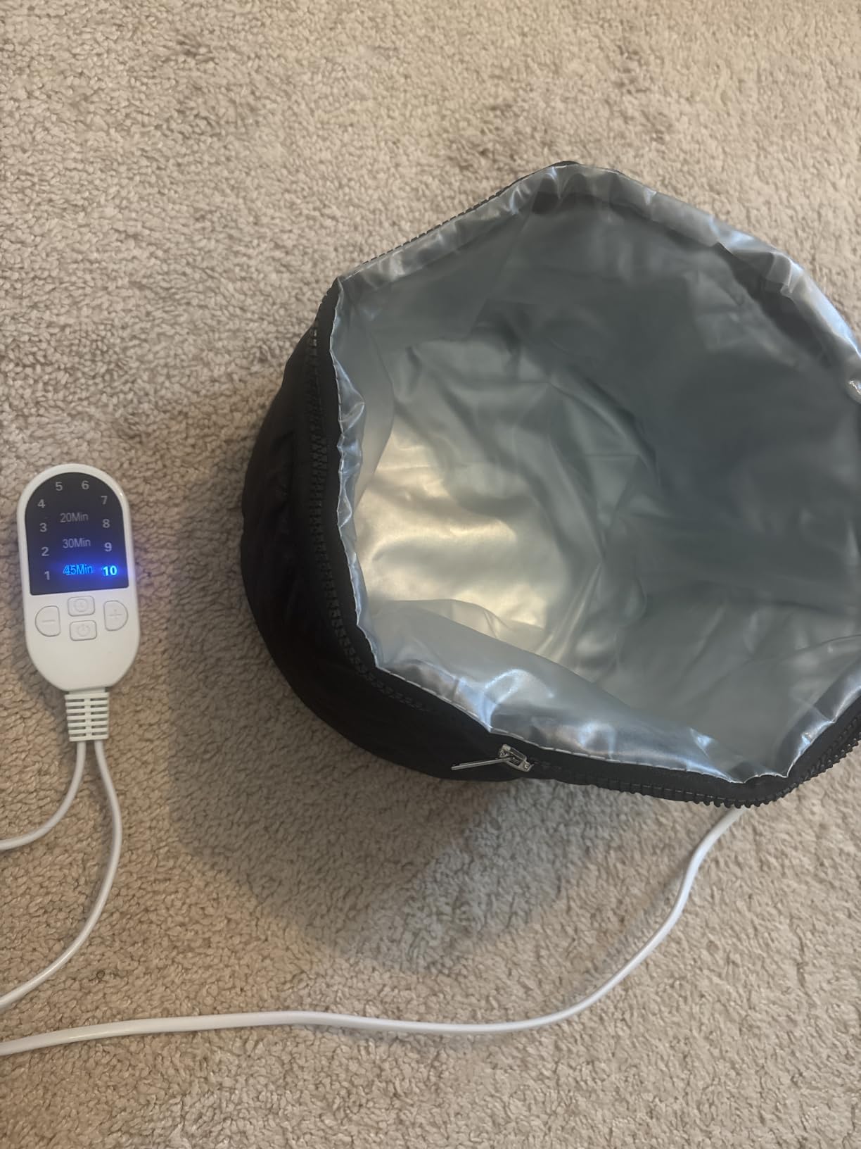 Heat Cap for Deep Conditioning: 10-Level Heats Up Quickly 3 Time Settings Hair Steamer for Natural Hair Home Use Thermal Steam Cap for Black Hair Portable Heating Caps customer photo 1