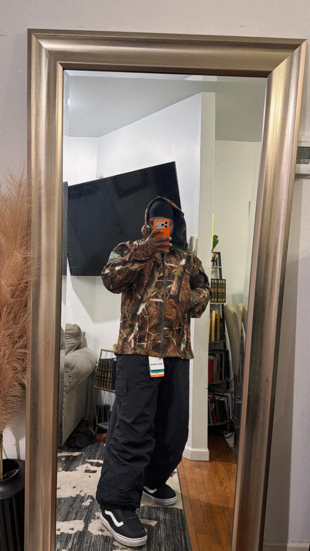 Men's Camo Quiet Hunting Jacket Waterproof Softshell Fleece Lined Camouflage Outdoor Hiking Fishing Coat customer photo 2