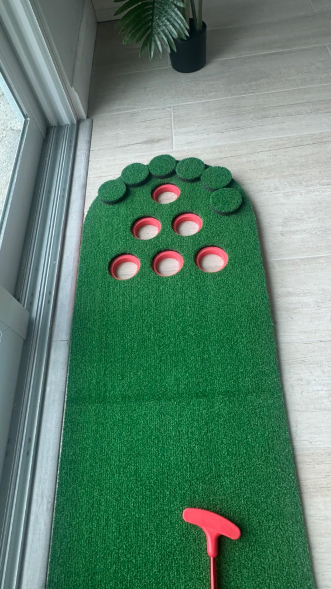 Golf Putting Game Set, Mini Golf Game Set with 2 Putters 2 Balls, 10 Feet Practice Putting Green Mat for Adults, Indoor Outdoor Backyard Party Game customer photo 2