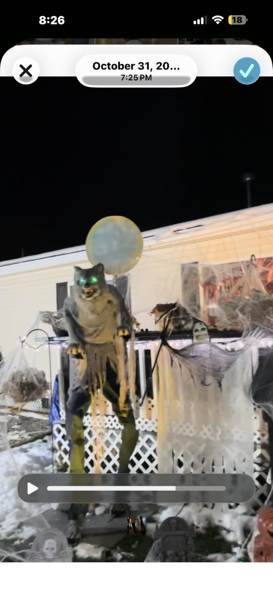 Haunted Hill Farm 8-Ft Motion-Activated Towering Skeleton Animatronic customer photo 2