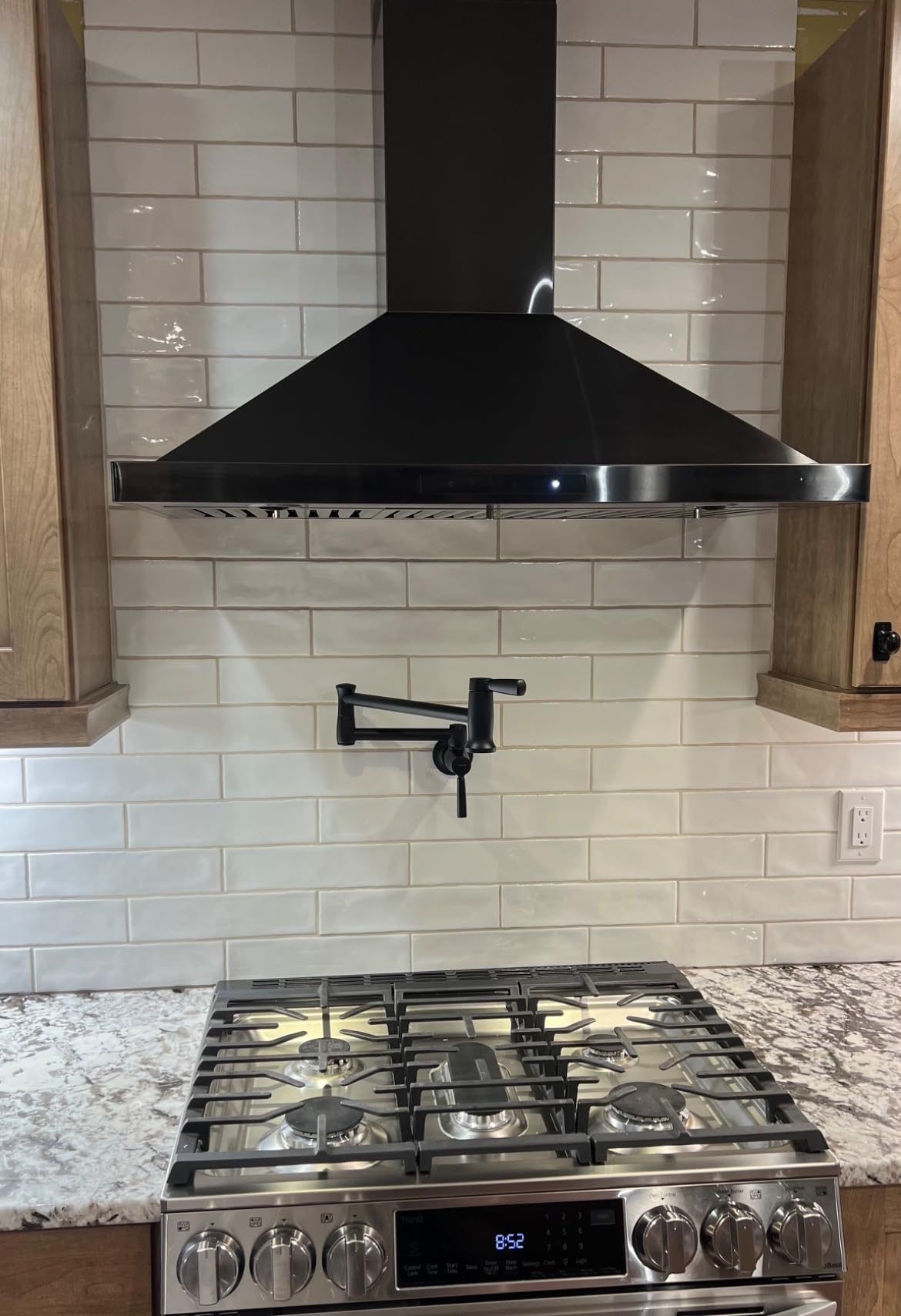 KOHLER 35744-BL Traditional Style Wall-Mount Pot Filler Kitchen Faucets, Matte Black customer photo 2