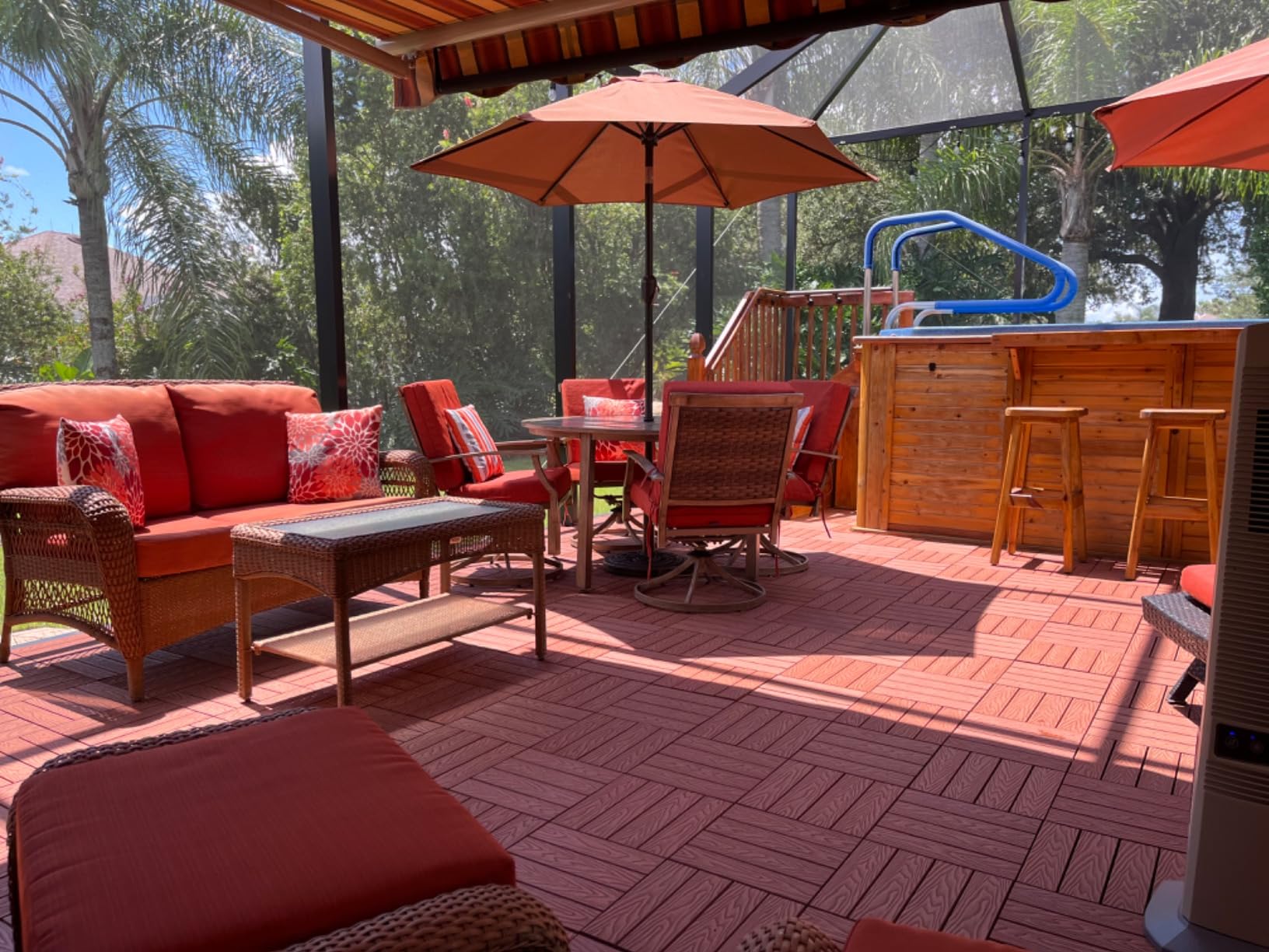 IDZO Wood Plastic Composite Deck Tiles Set of 10, Sustainable FSC Composite Decking Resist Rust, Water, Weather, Easy to DIY & Maintain, Ideal for Patios, Balconies, Rooftops, Decks - Grey customer photo 2
