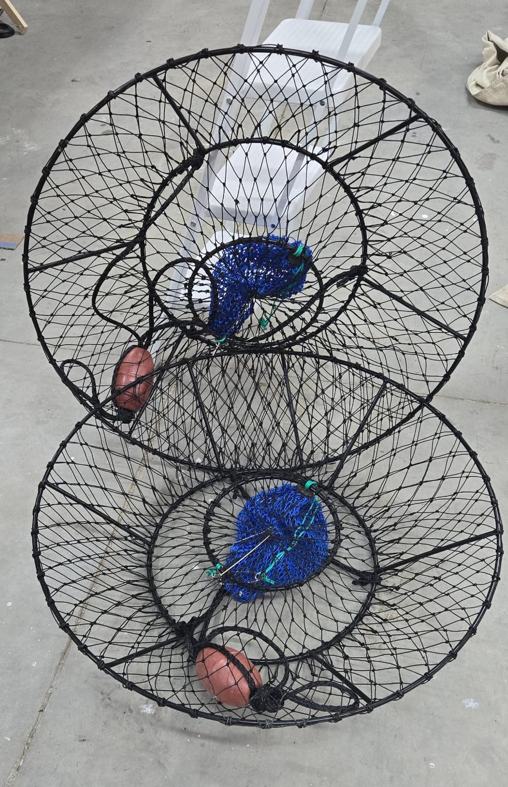 QualyQualy Crab Ring Trap Hoop Net 1/2-Pack, Heavy Duty Saltwater Crab Nets for Crabbing Lobster, Dungeness and Blue Crabs, Folded Crab Cage Pots Kit with Buoy, Bait Bag, Rope and Gloves customer photo 2