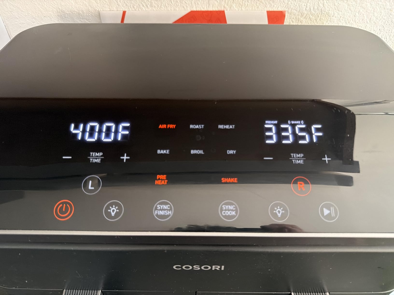 Cosori Dual Air Fryer, 9QT, 10-in-1, Sync Cook & Finish, Max 450F | Dual 4.5QT Baskets, Independent Cooking, Touch Control, 95-450F, 85% less oil, 130+ Nutritional Recipes, Dishwasher-Safe customer photo 1