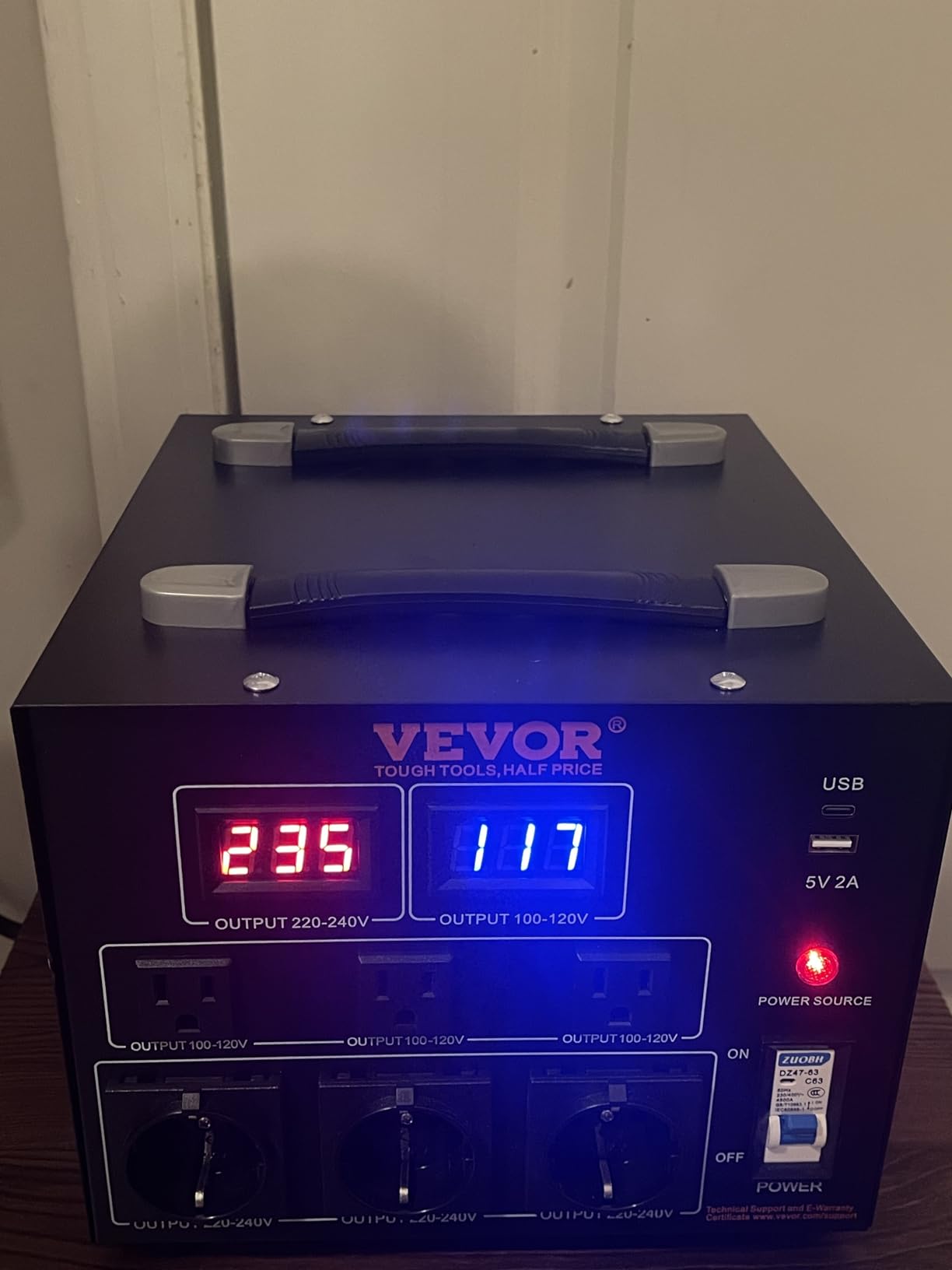 VEVOR Voltage Converter Transformer, 5000W, Heavy Duty Step Up/Down Transformer, Convert from 110 Volt to 220 Volt and from 220 Volt to 110 Volt customer photo 2