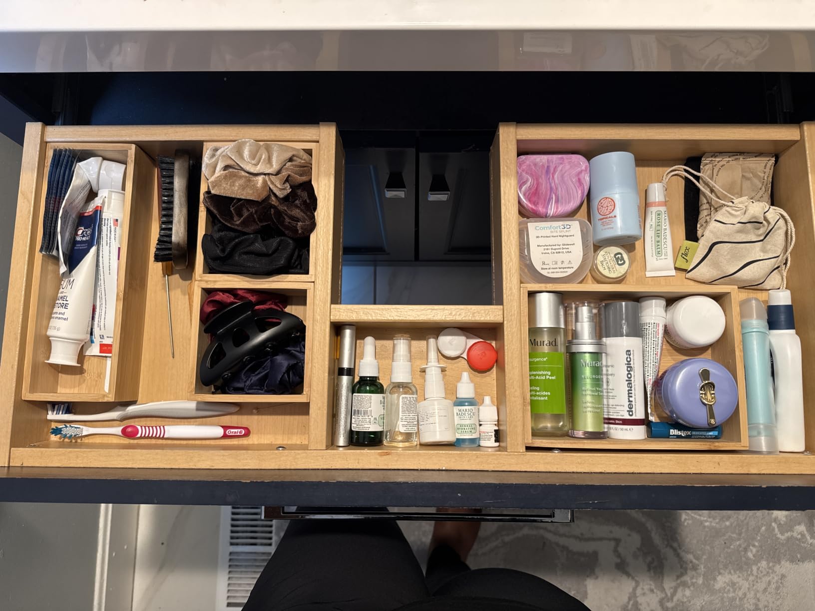 Fabsome Drawer Organizer, Set of 9 Bamboo Wood Kitchen Makeup Desk Junk Tea Drawer Storage Boxes Bins for Cutlery Silverware Utensils Flatware, Small Wooden Container Tray for Bathroom, Office customer photo 1