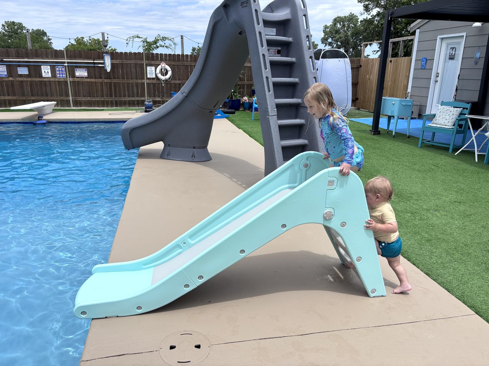 Toddler Indoor Slide, Foldable Baby Climber Playset with Basketball & Hoop | 63 in Extra Long Slope, Non-Slip Steps, Sturdy Plastic customer photo 1