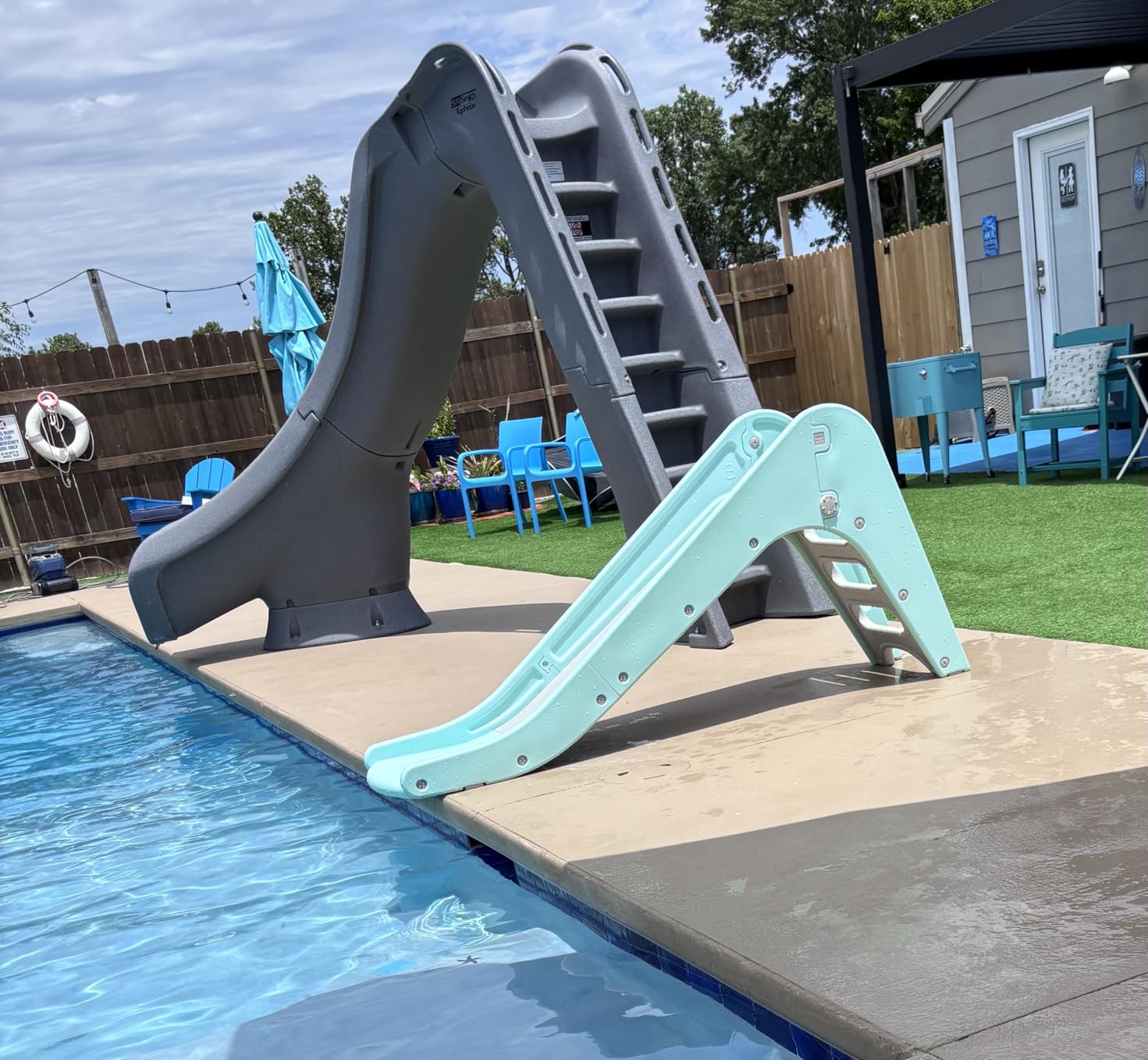 Toddler Indoor Slide, Foldable Baby Climber Playset with Basketball & Hoop | 63 in Extra Long Slope, Non-Slip Steps, Sturdy Plastic customer photo 2