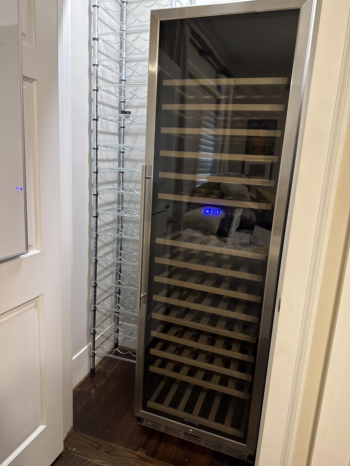 24 Inch Dual Zone Wine and Beverage Refrigerator, Built-in or Freestanding Cooler with French Doors, Under Counter Drink Fridge with Upgraded Compressor for Beer, Wine, and Soda customer photo 1