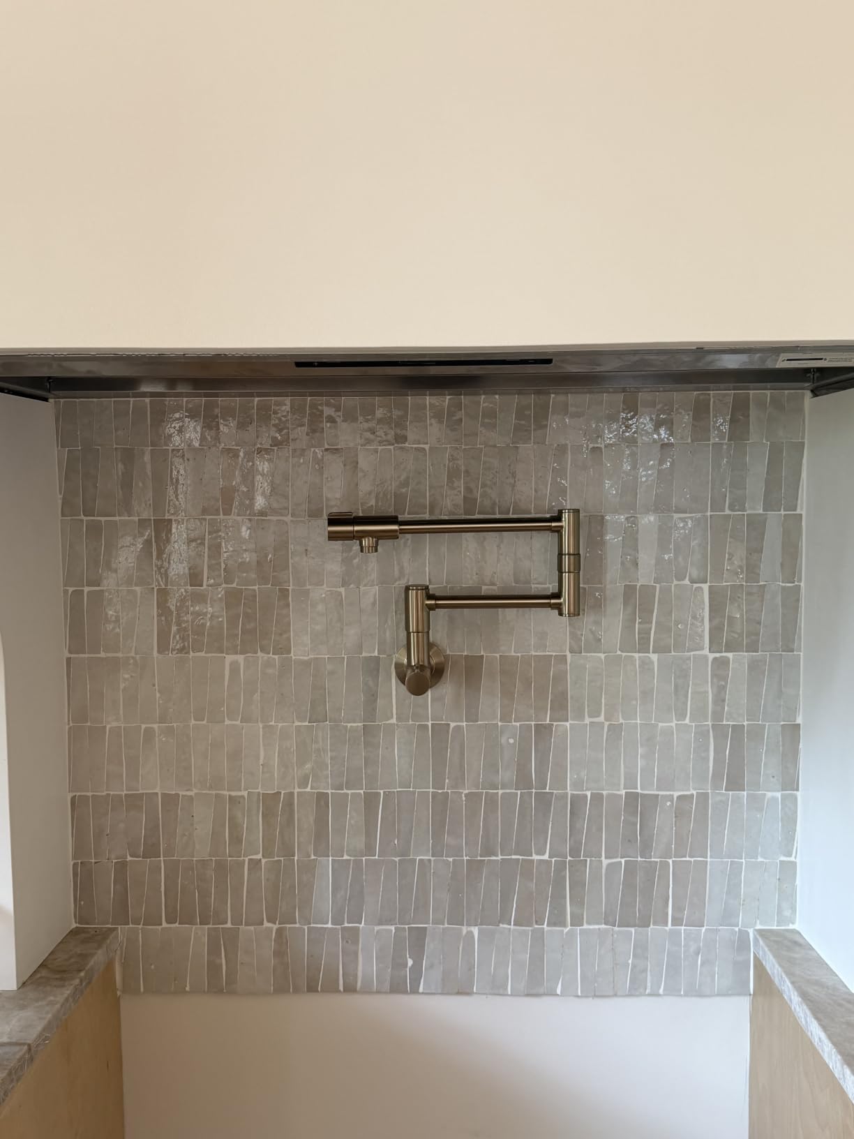 KRAUS Matte Black 21.5 in 2 Handle Wall Mount Pot Filler KPF-5003MB | Dual-joint swing arm extends 23 5/8 in, 4 gpm flow rate, 2-handle design prevents spills, cold water only connection customer photo 2