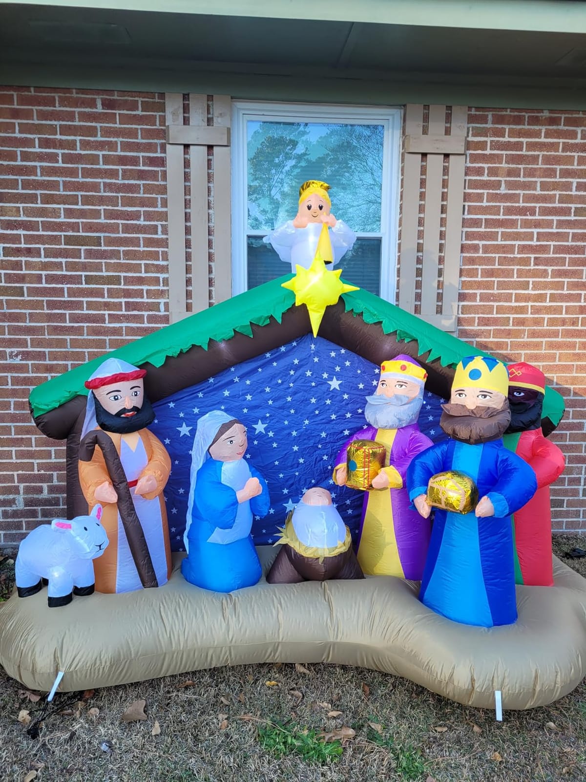 8 FT Christmas Inflatables Nativity Scene Outdoor Decorations, Christmas Blow Up Yard Decorations Nativity Sets for Garden Lawn Xmas Decor customer photo 1
