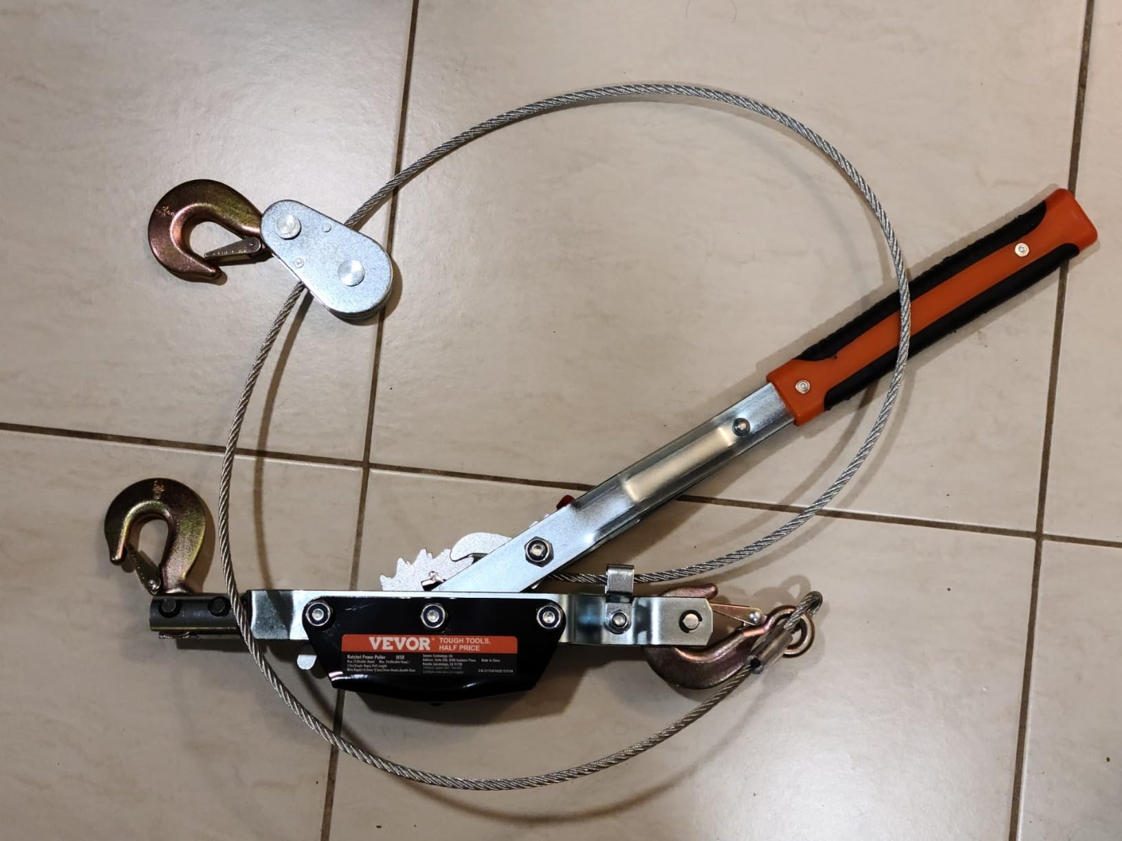 VEVOR Come Along Winch, 5 Ton (11,023 lbs) Pulling Capacity, 11.5 ft Steel Cable, 3 Hooks, Heavy Duty Ratchet Power Puller Tool with Dual Gears, Automotive Hoist Cable Puller Ideal for Vehicle Rescue customer photo 2