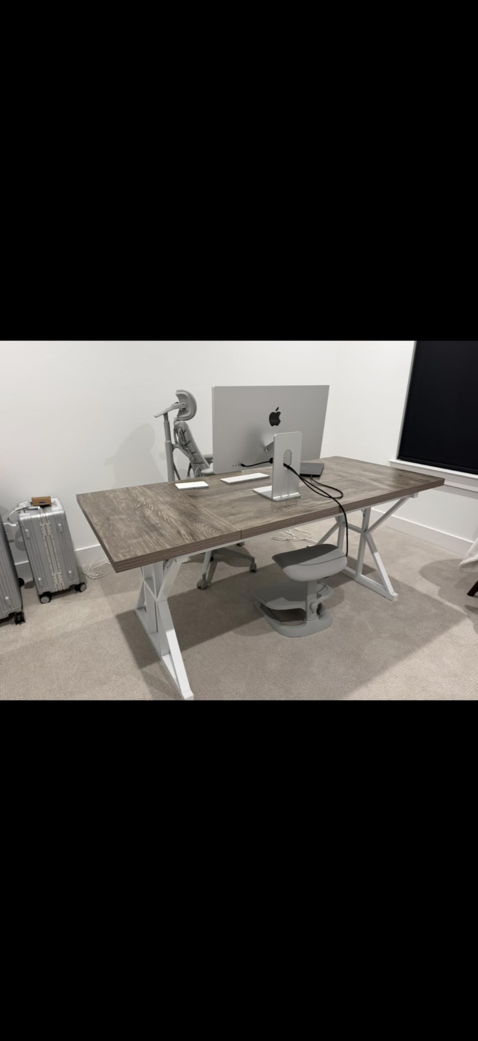 Tribesigns 70.8-Inch Executive Desk, Large Computer Office Desk Workstation, Modern Simple Style Laptop Desk Study Writing Table Business Furniture for Home Office (Brown/Black) customer photo 2