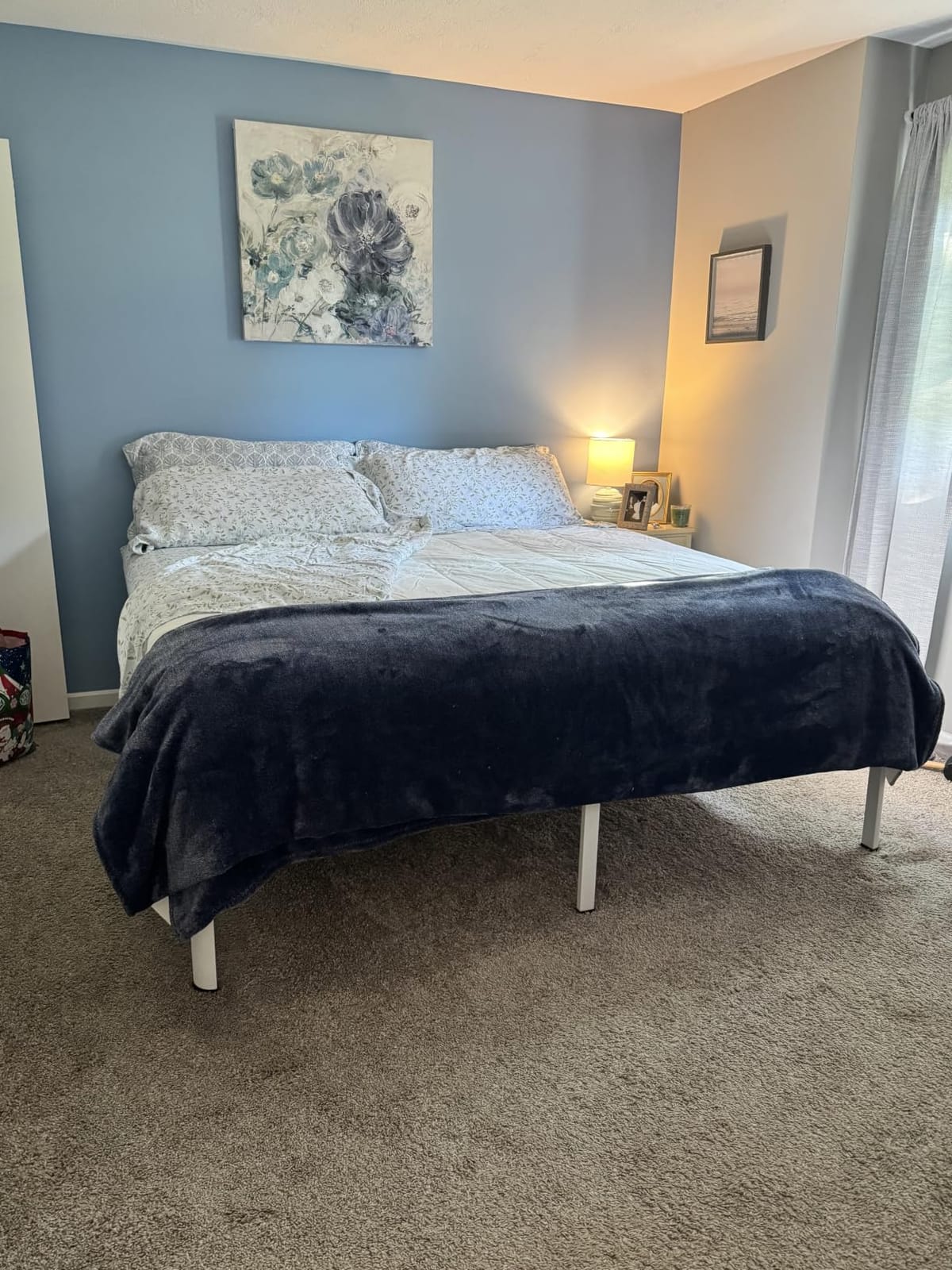 MAF 12 Inch King Metal Platform Bed Frame with Round Corner Legs - Mattress Slide Stopper, 3000 LBS Heavy Duty Steel Slats Support, No Box Spring Needed, Noise Free, 10.4