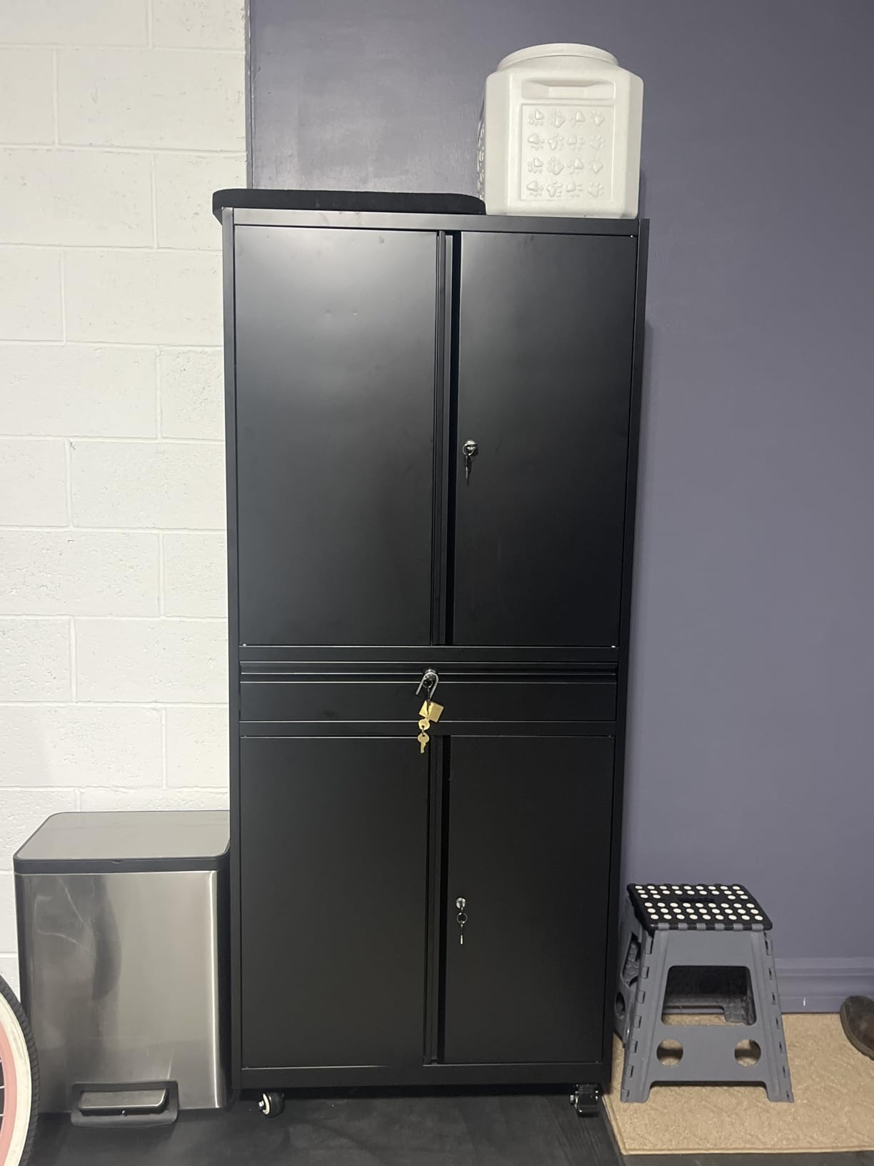 Metal Garage Storage Cabinet with Locking Doors and Adjustable Shelves, 71