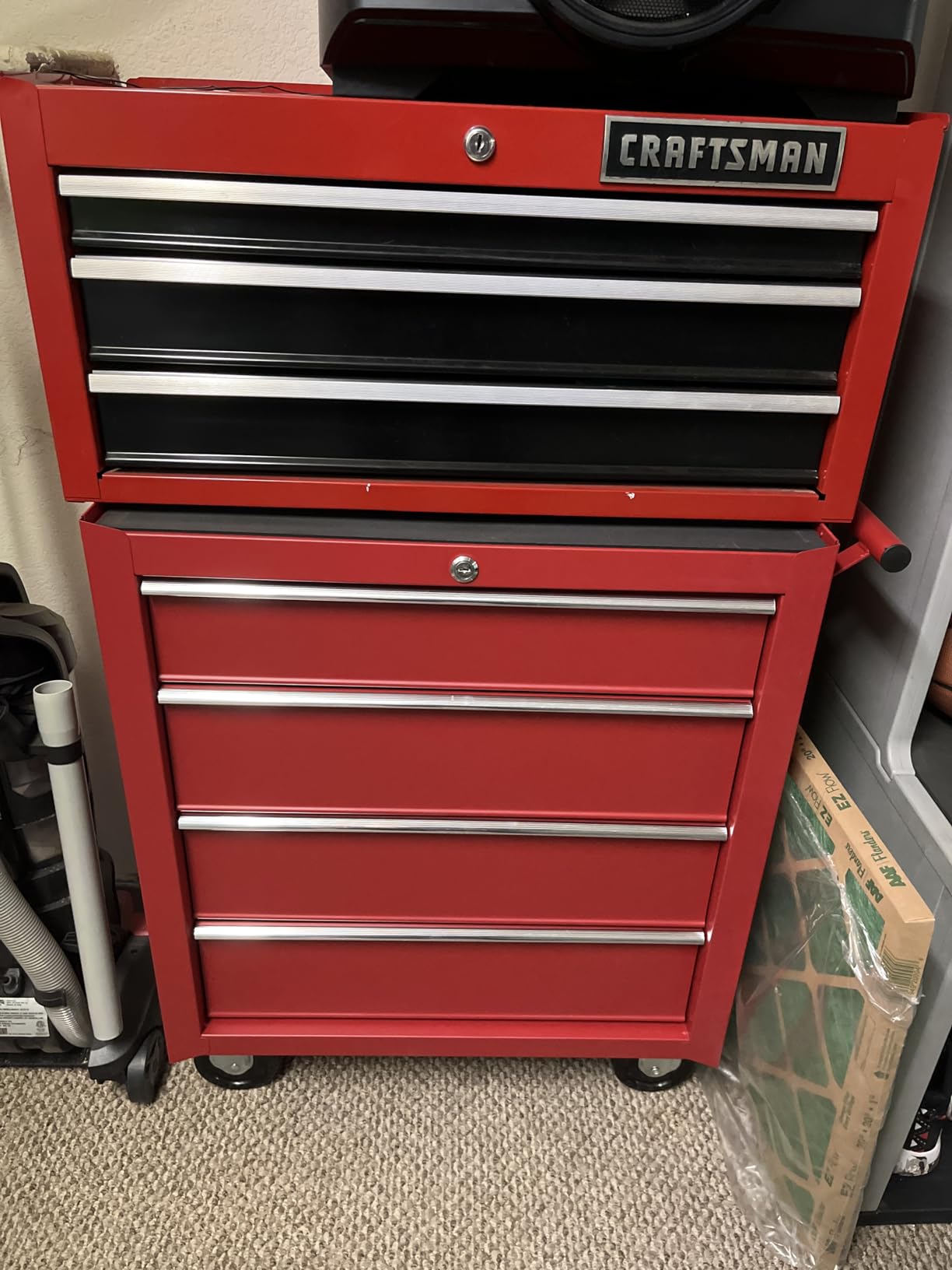 Winado 4 Drawer Rolling Tool Cabinet, Lockable Steel Tool Chest, Black | Heavy Duty Metal Garage Workshop Storage Cart with Top Tray, Side Handle, Locking Drawer and Wheels for Repair Shop customer photo 2