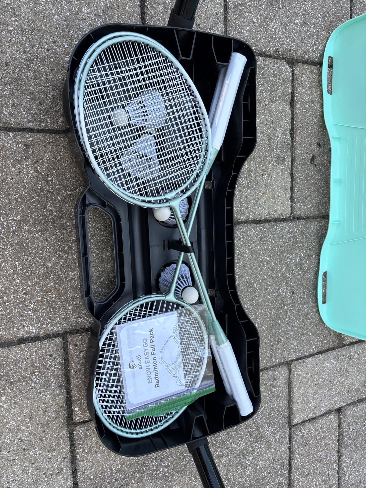 EasyGo Badminton Set with Net, 4 Rackets, 4 Shuttlecocks, Portable Storage Box, for Backyards, Outdoor Games, Yard Games customer photo 1