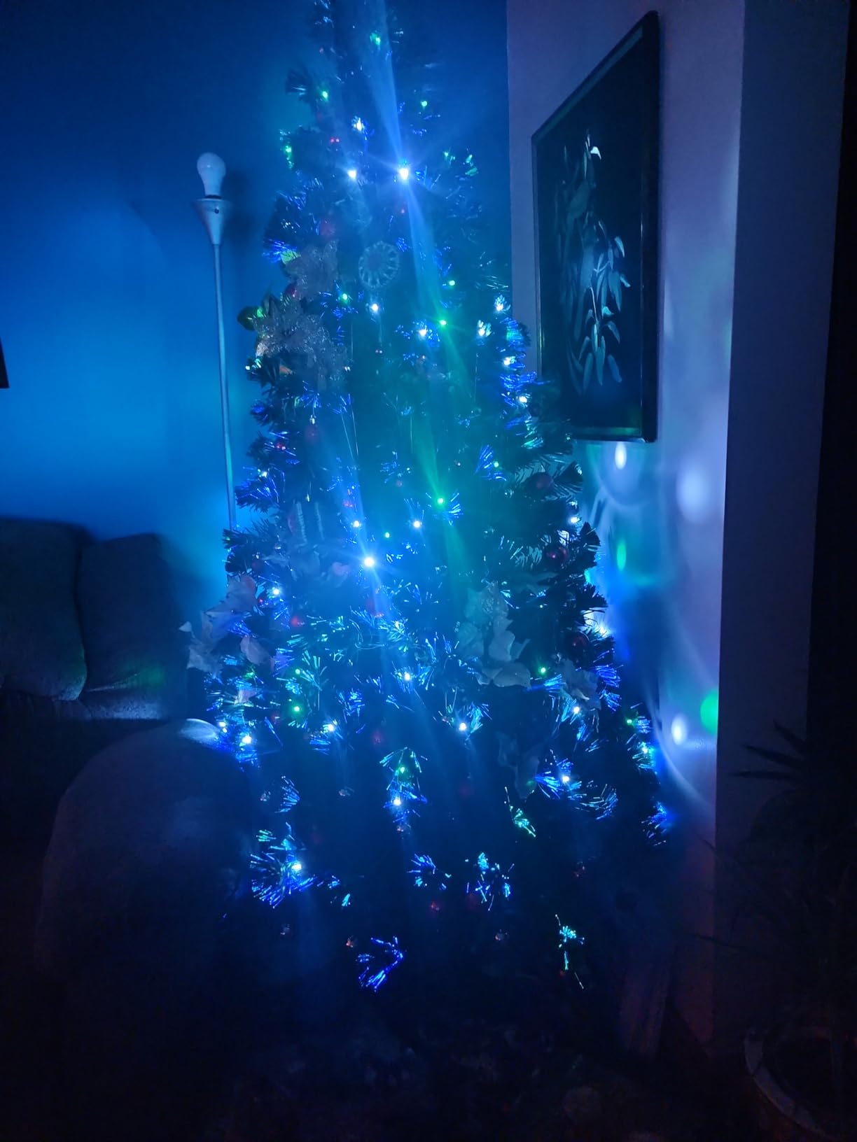 Best Choice Products 6ft Pre-Lit Fiber Optic Artificial Pine Christmas Tree, Holiday Decor Centerpiece w/ 230 Multicolored LED Lights, 8 Sequences, Foldable Stand customer photo 2