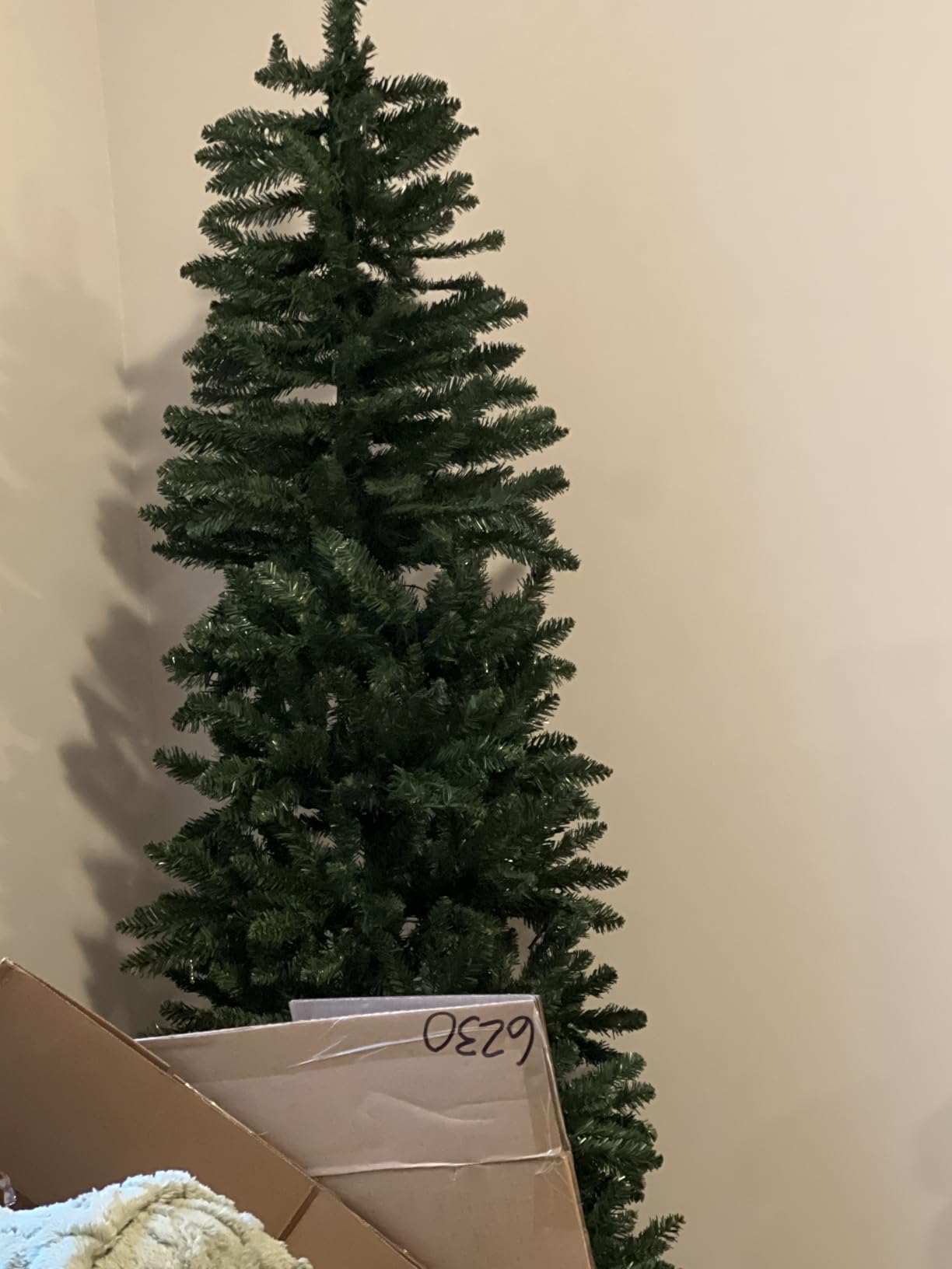 Best Choice Products 7.5ft Artificial Pencil Christmas Tree with LED Twinkling Lights, Pre-Lit Spruce Realistic Holiday Xmas Decor, 350 Lights, 1,075 Tips customer photo 2