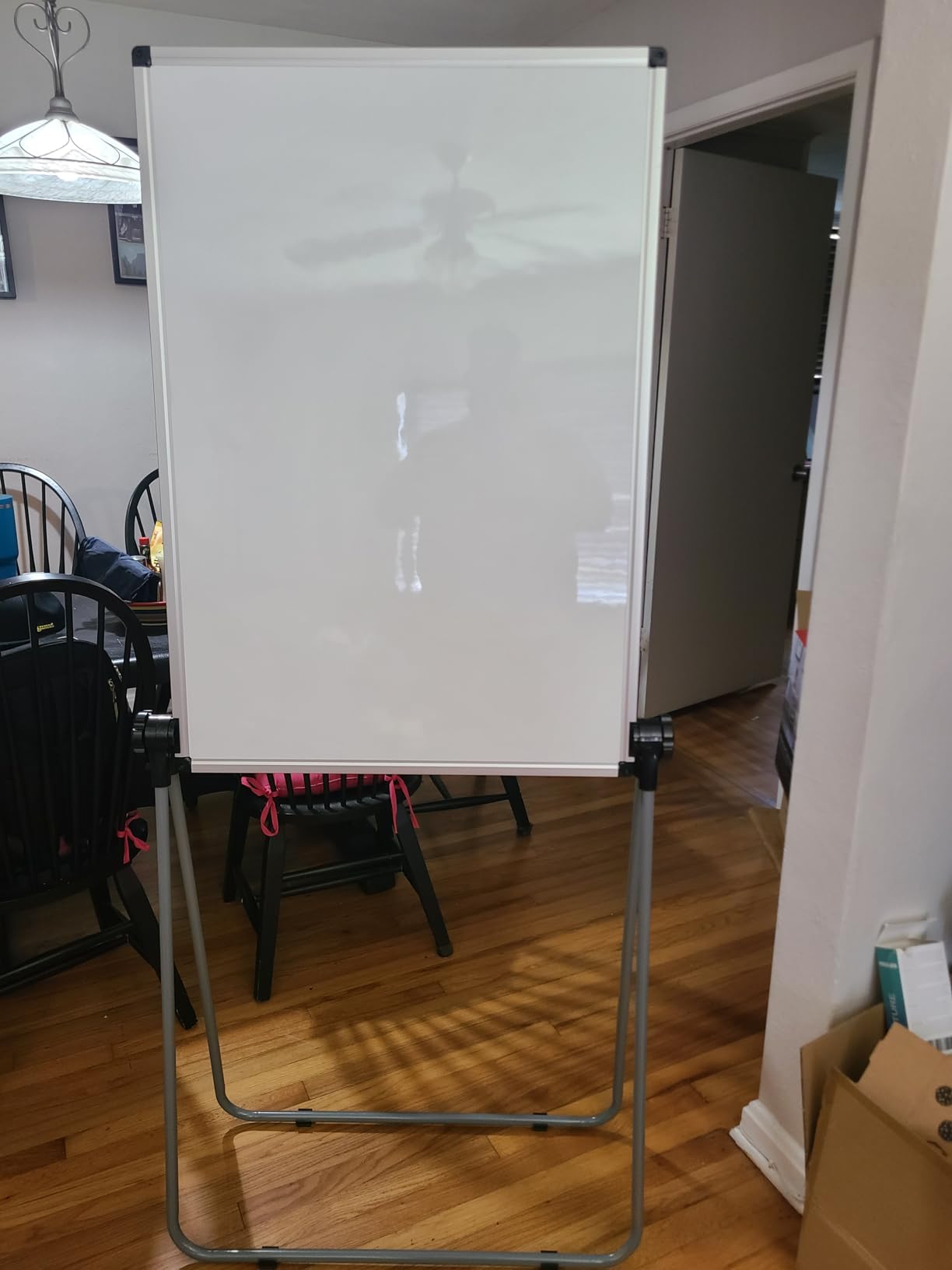 Rolling Whiteboard, 44 x 26 Double Sided Magnetic Dry Erase Board Height Adjustable Whiteboard on Wheels with Sturdy Aluminum Frame for Home Office Classroom customer photo 2