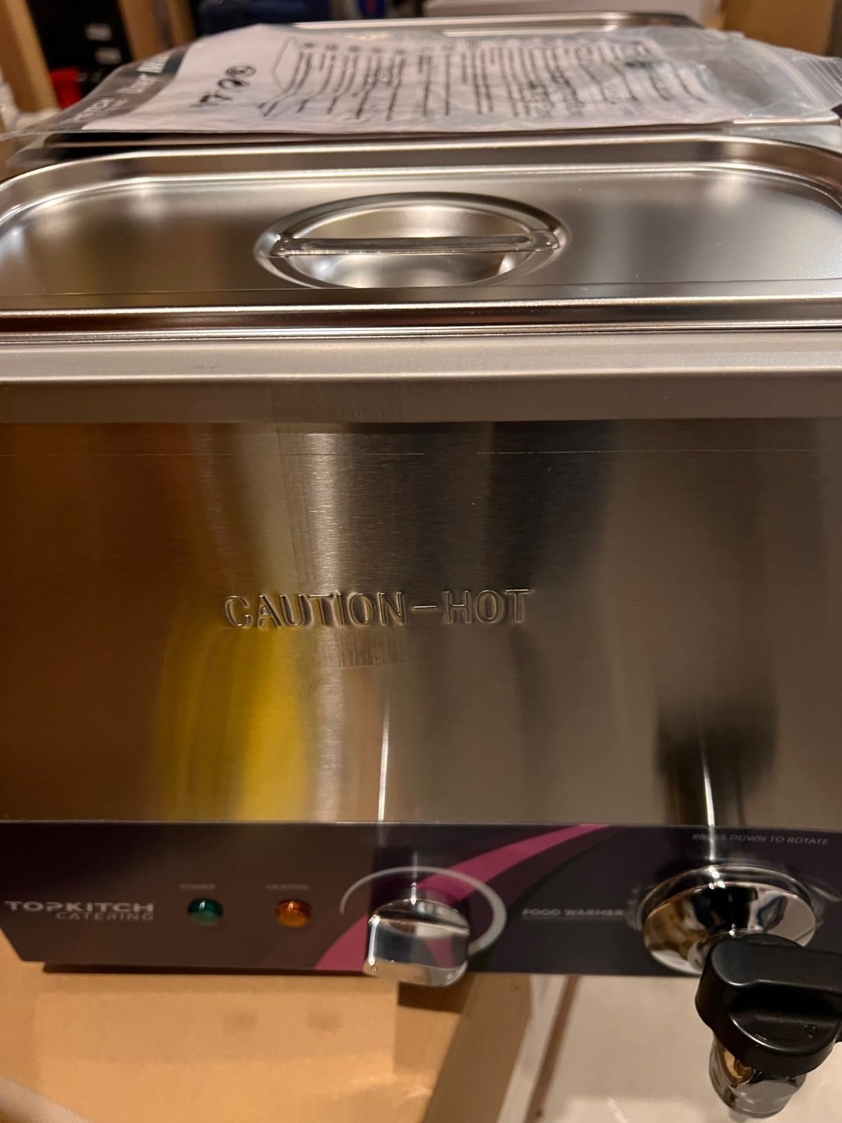 TOPKITCH ETL Listed 3-Pan Commercial Food Warmer with Non-Leakage Stretch-Forming Water Tank & 3 of 1/3 Size GN Pan, Countertop Soup Station Bain Marie with Drain Tap for Buffet, Parties and Restaurants customer photo 2