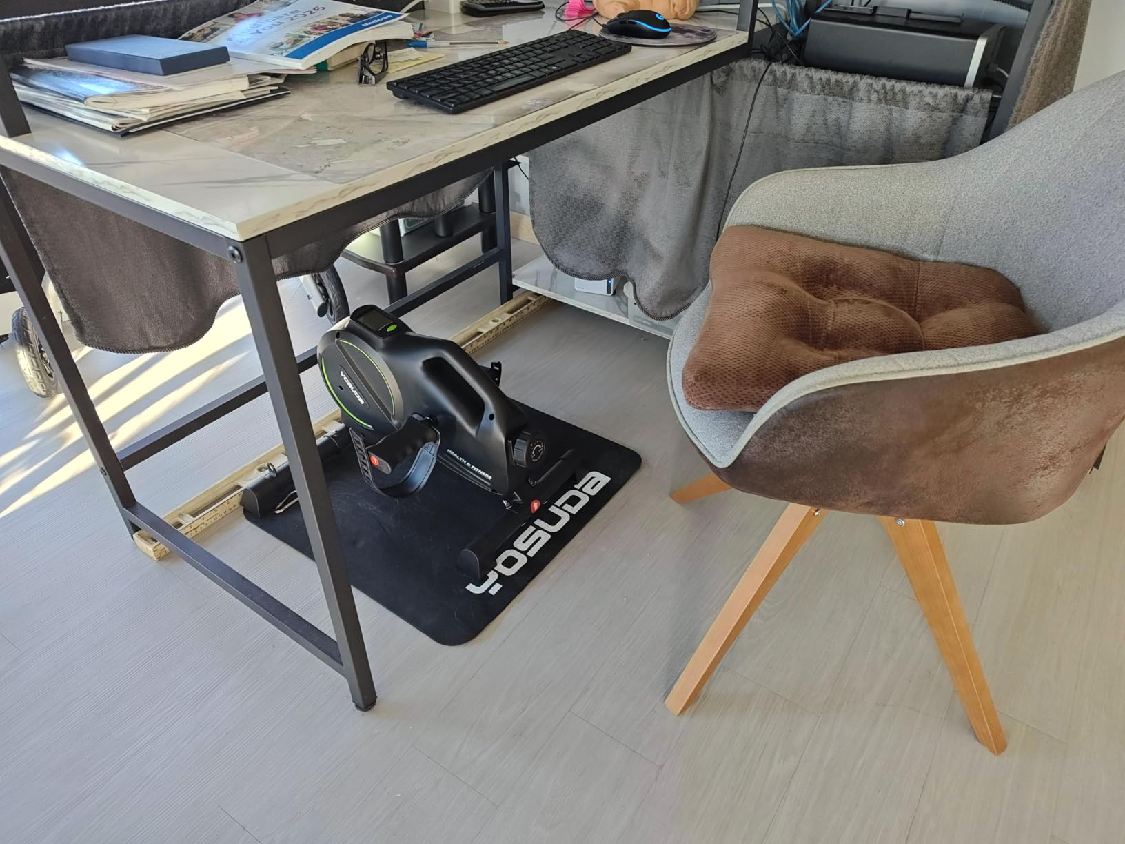 YOSUDA Under Desk Bike with 16-Level Magnetic Resistance & Bluetooth App customer photo 2