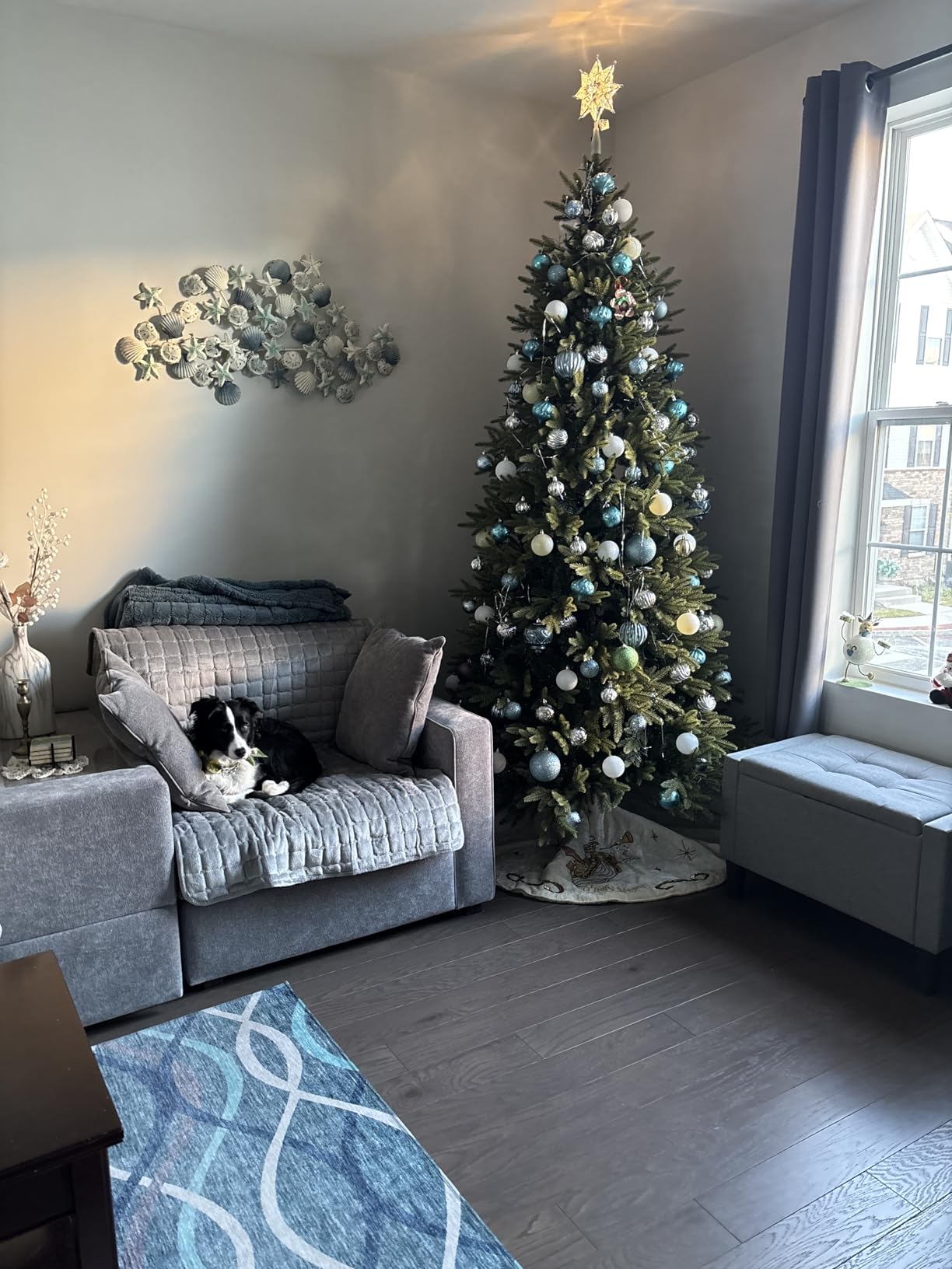 Balsam Hill Silverado Slim - Realistic Narrow Christmas Tree with True Needle Foliage with Premium Stand & Easy Assembly for Indoor Holiday Decorating, Unlit, 7' customer photo 1