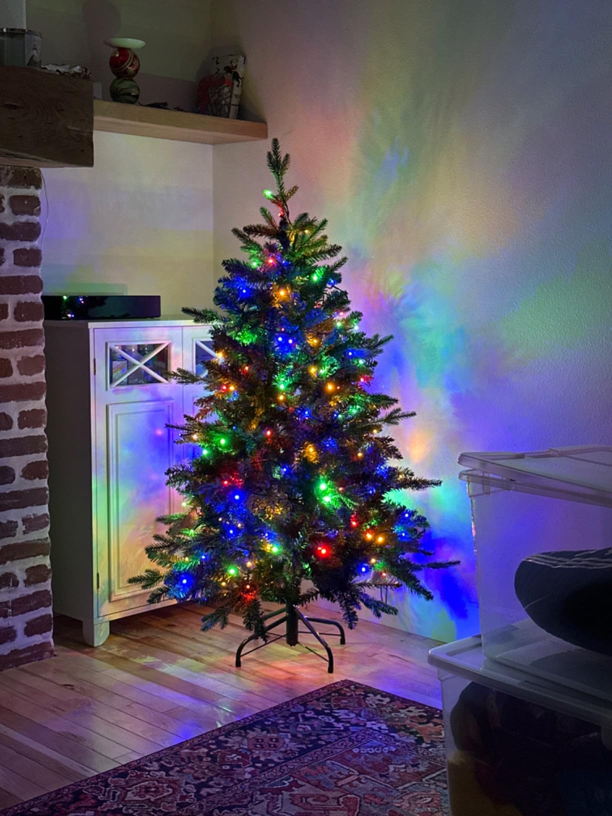 Treepool 7FT Unlit Artificial Christmas Tree with 2272 PE & PVC Mixed Branch Tips, Hinged Premium Spruce Design, Foldable Metal Stand, Green, Full Size Holiday Tree for Living Room Centerpiece customer photo 2