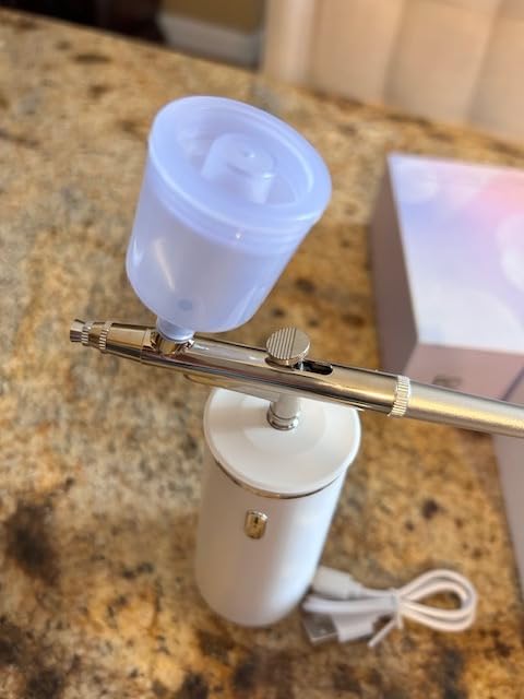 Microtree Nano Facial Steamer - Rechargeable & Portable High Pressure Face Oxygen Sprayer Machine, 0.3mm Nozzle Micro Mist Skin Hydrator, Essential Water Infusion Facial Spa Treatment, White customer photo 2